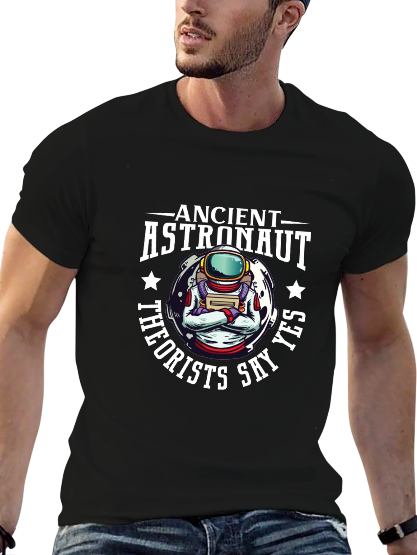 Black Ancient Astronaut Theorists Say Yes T-Shirt view 6
