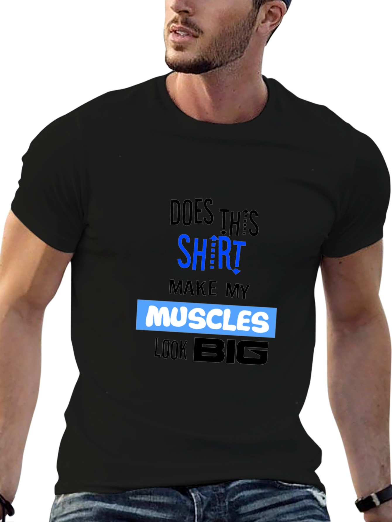 Black Muscles Graphic T-Shirt - Funny Gym Workout Tee view 6