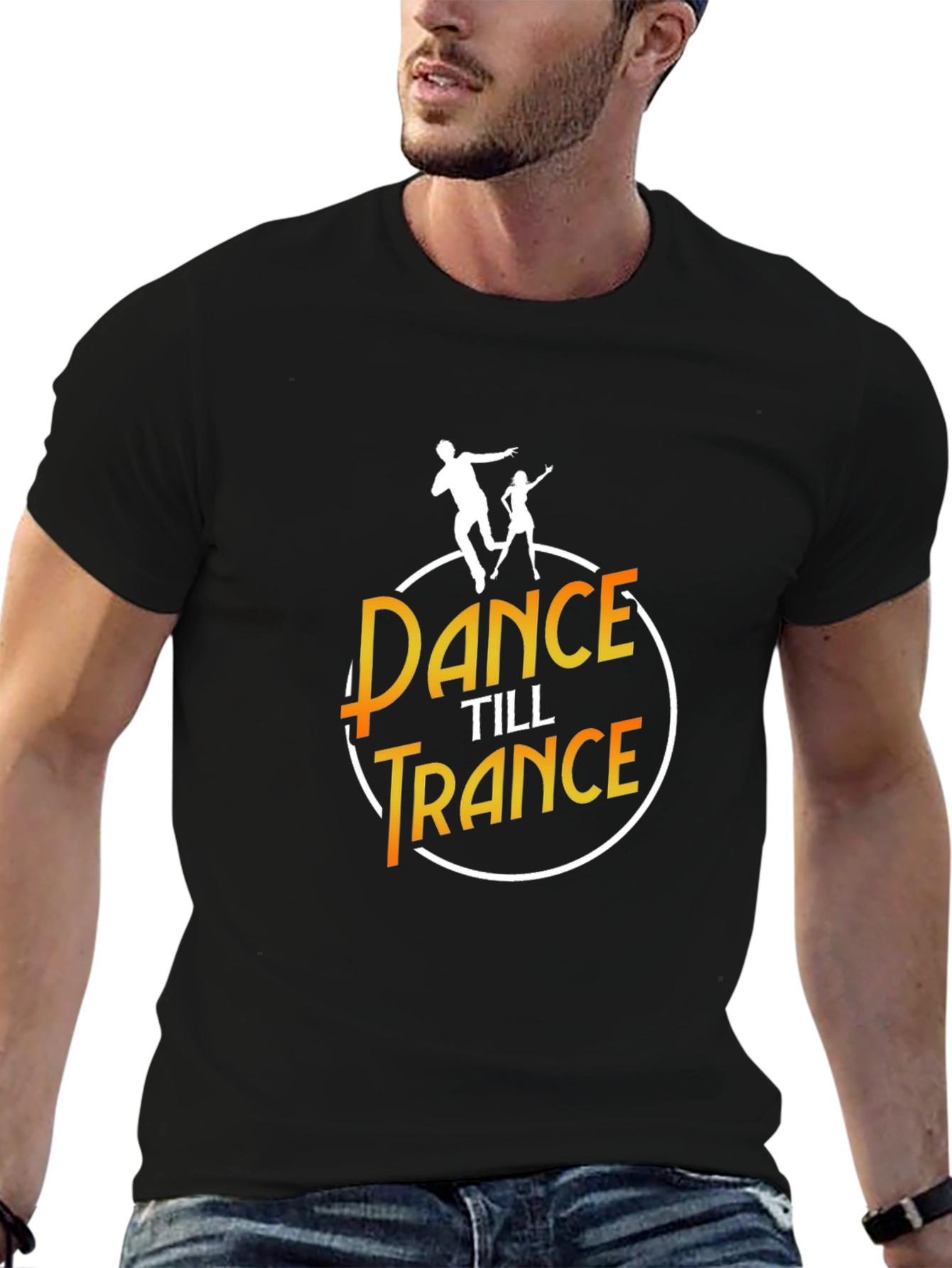 Black Dance Till Trance Graphic Tee - Black view 6