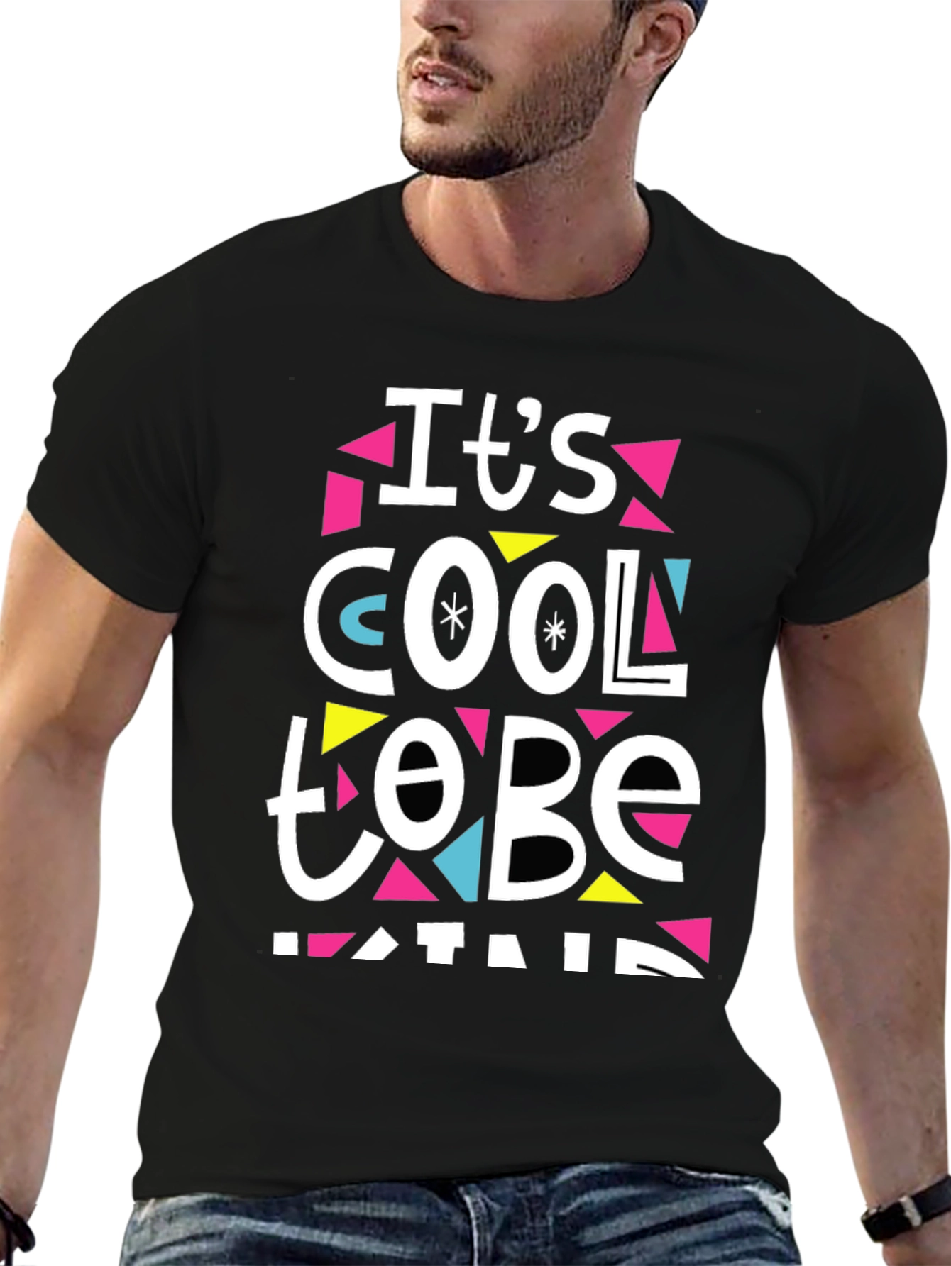 Black It's Cool to Be Kind T-Shirt view 6