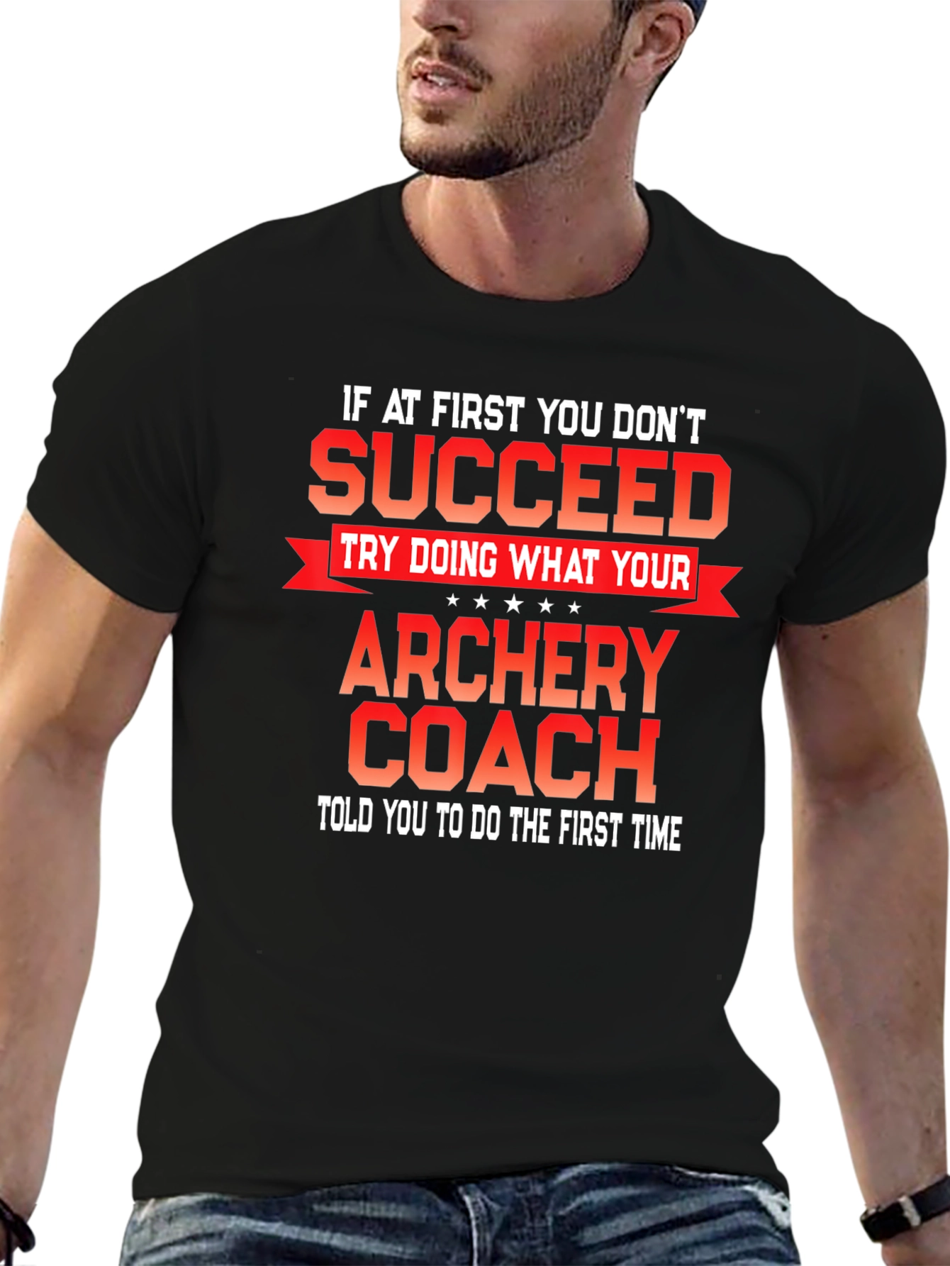 Black Archery Coach T-Shirt - Funny Slogan Tee view 6