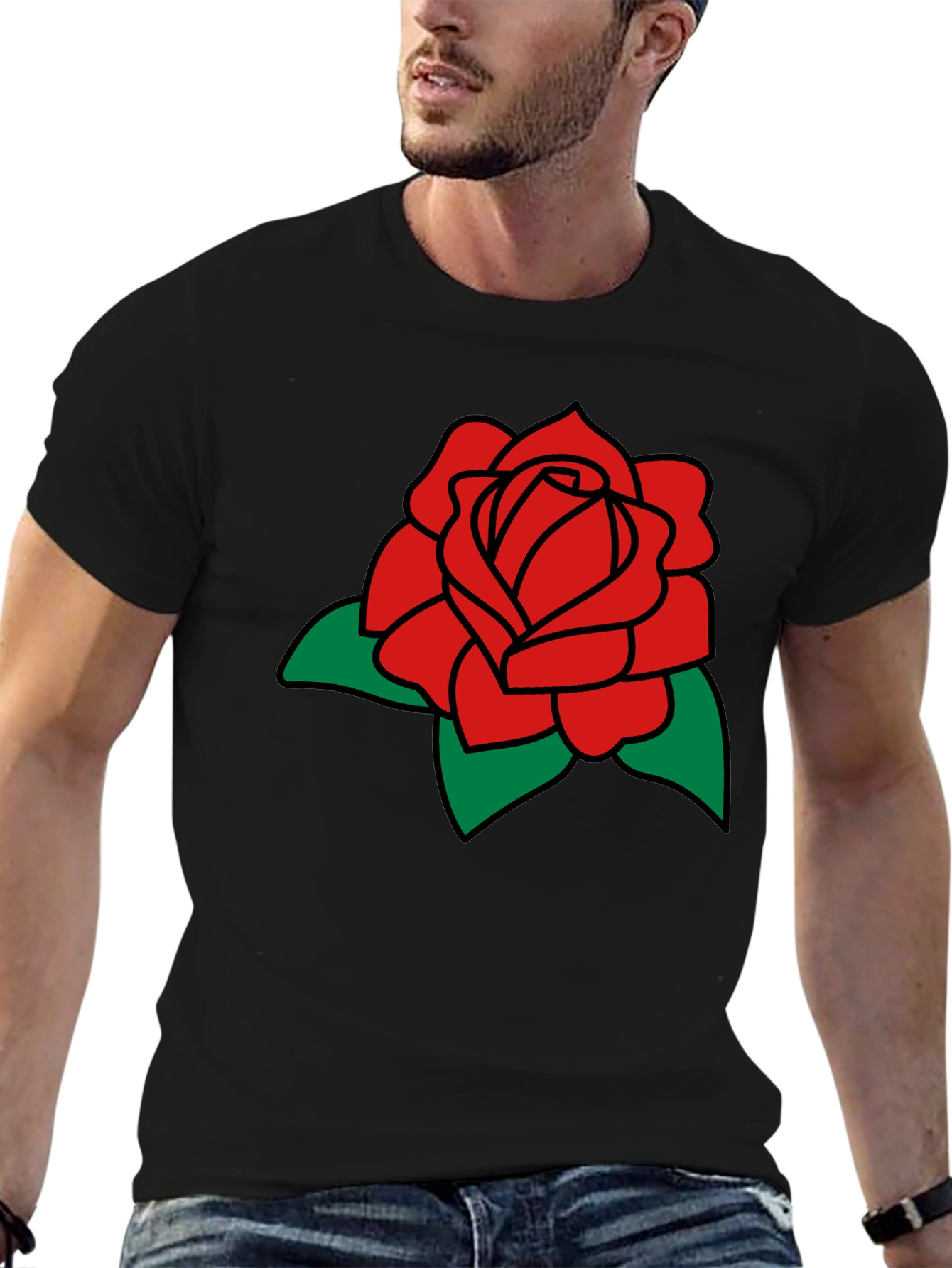 Black Rose Graphic Black T-Shirt view 6