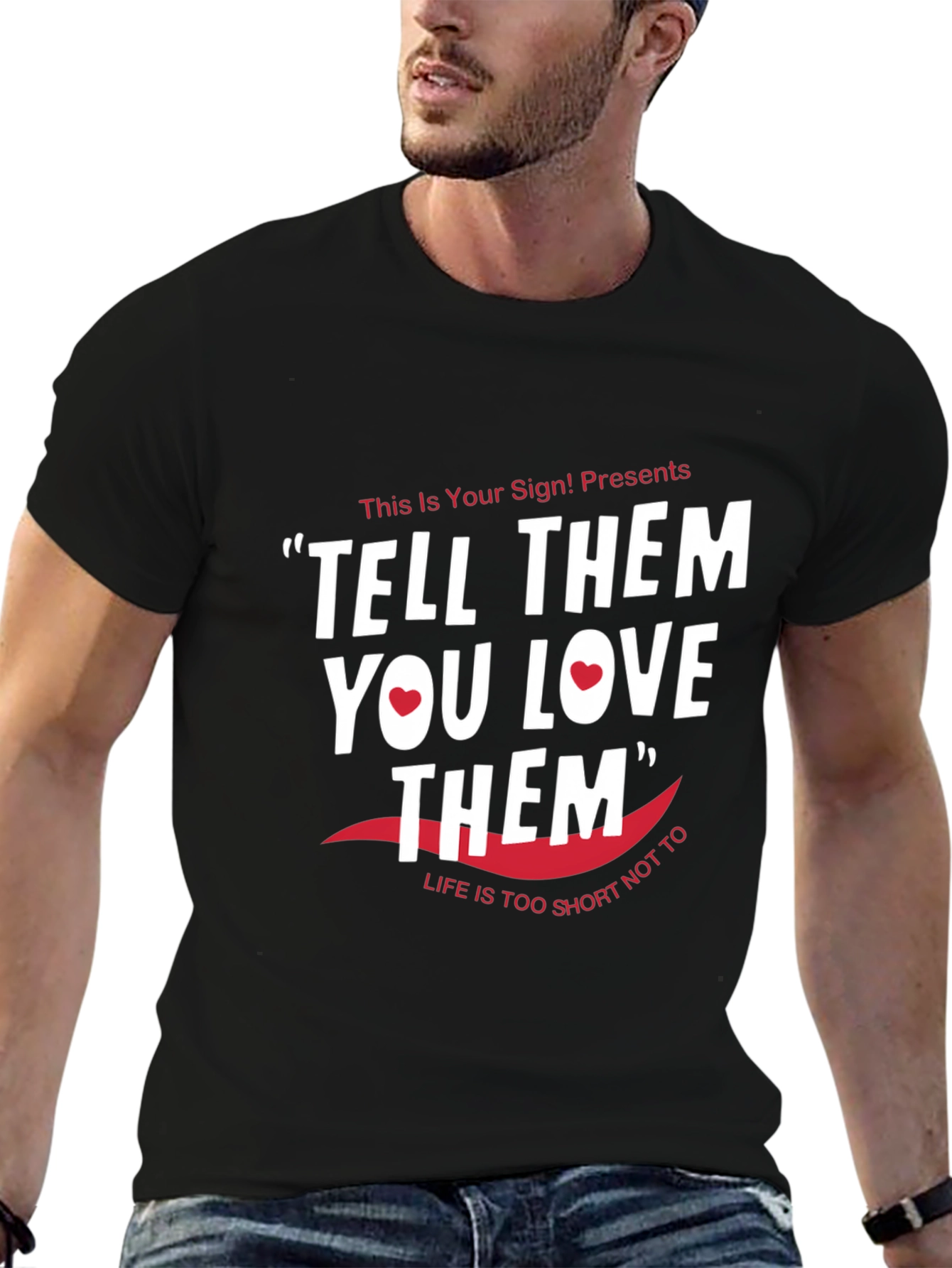 Black Tell Them You Love Them Graphic Tee view 6