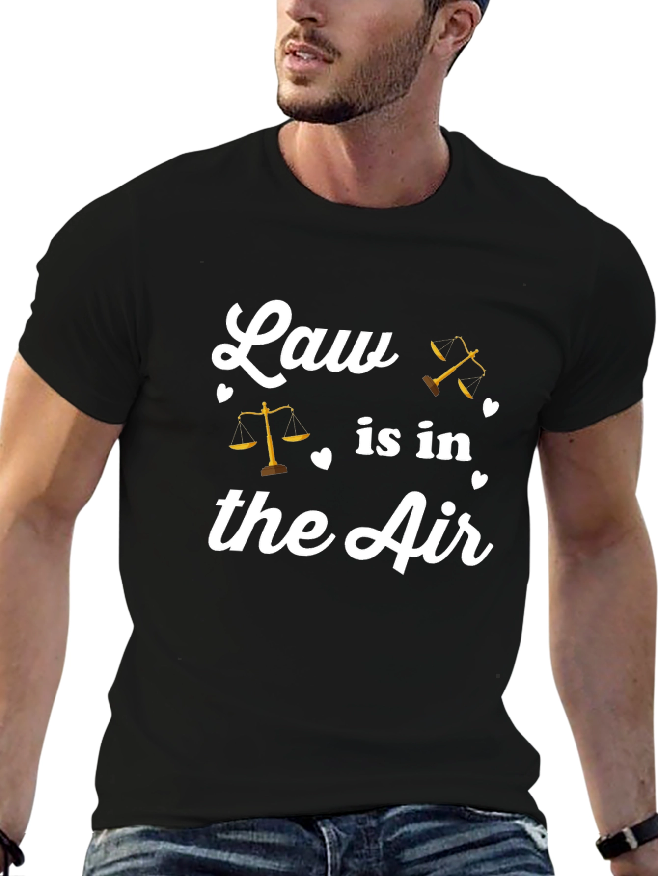 Black Law in the Air Graphic Tee - Unisex Black T-Shirt view 6