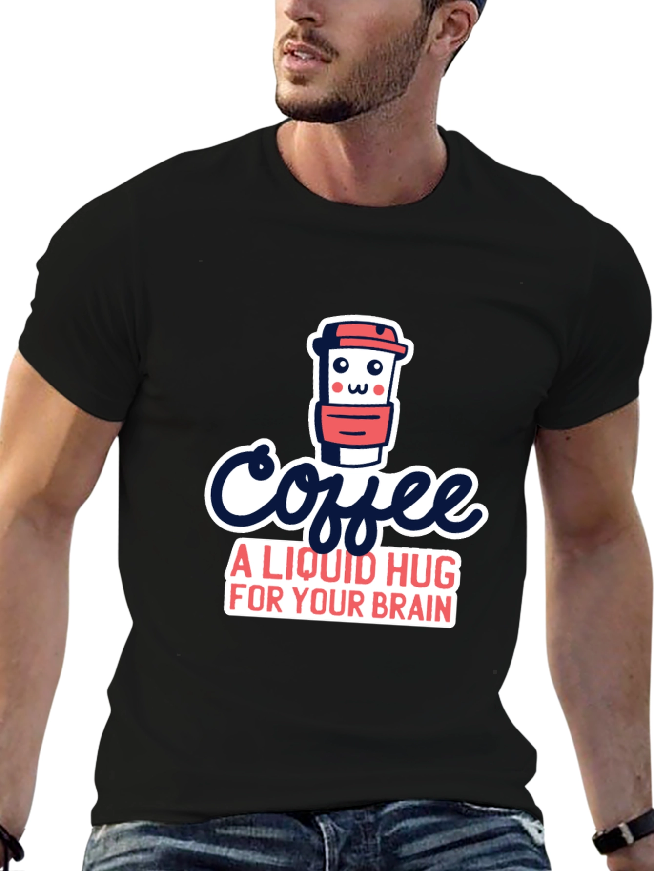 Black Coffee: A Liquid Hug T-Shirt view 6