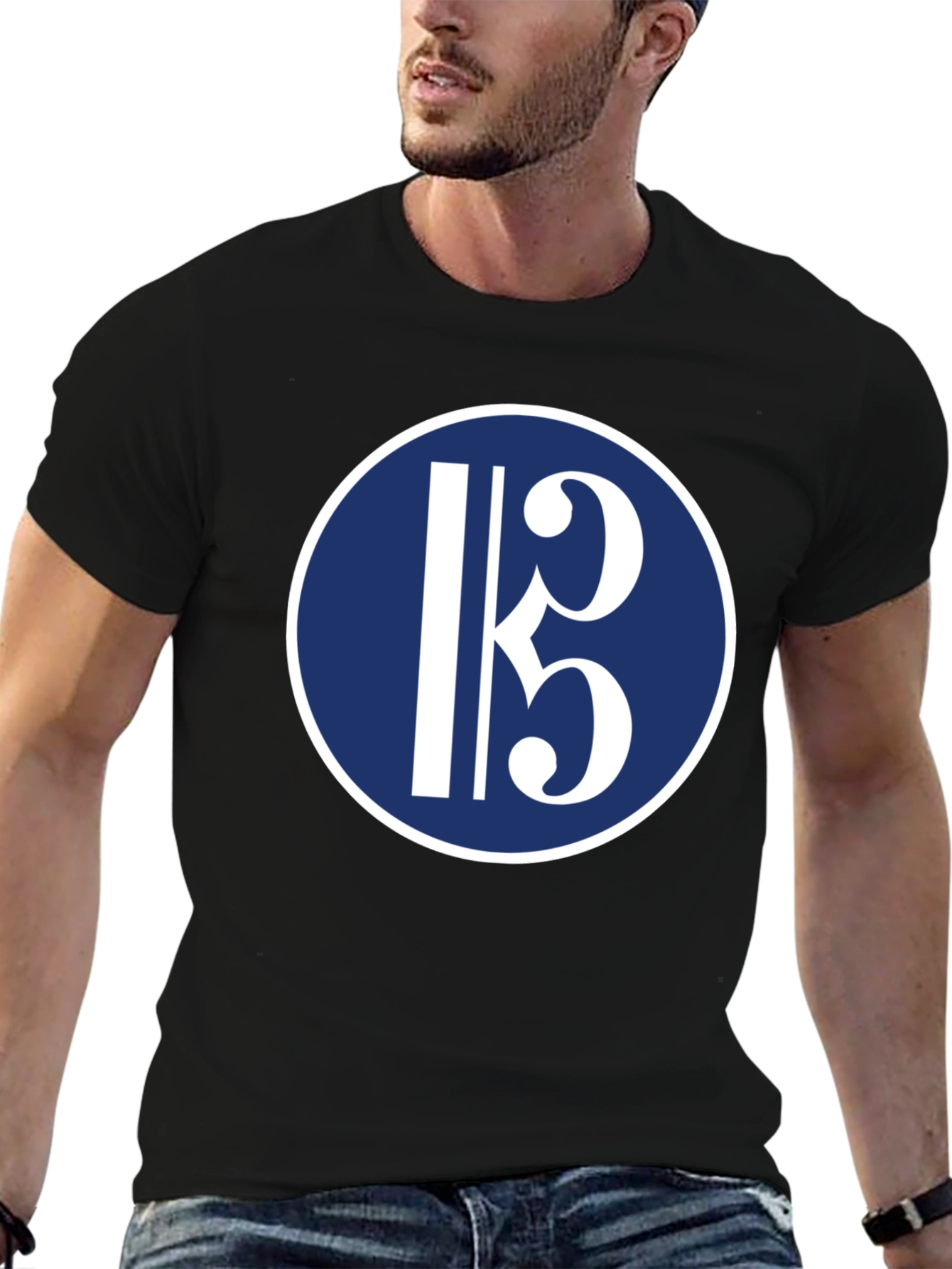 Black Bass Clef Music T-Shirt - Stylish Musician Apparel view 6