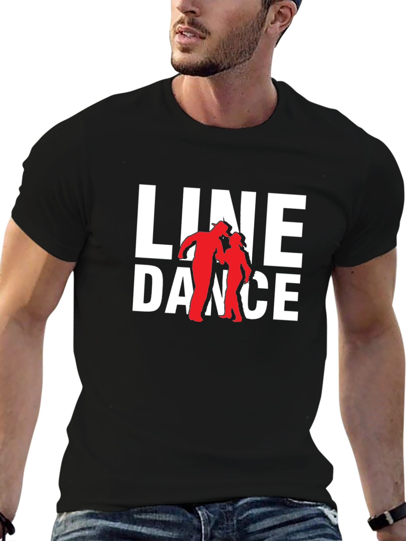Black Line Dance Graphic Tee - Western Style T-Shirt view 6
