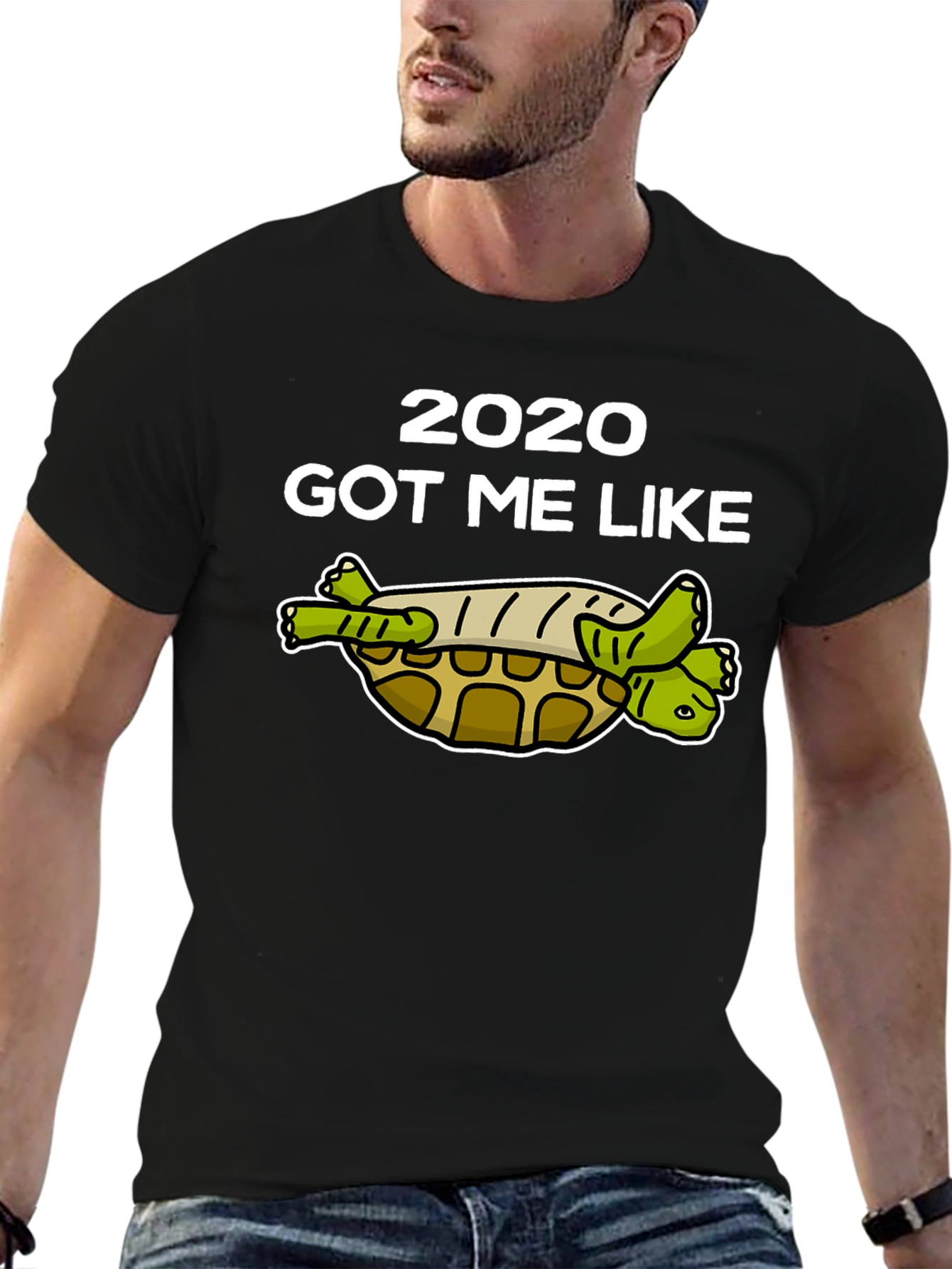 Black 2020 Got Me Like Turtle T-Shirt view 6