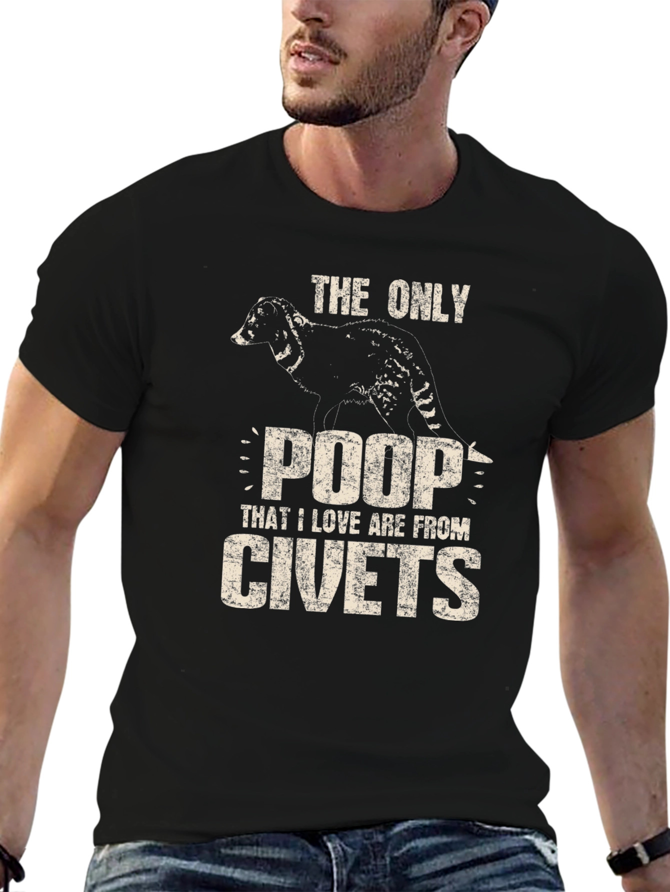 Black Civet Poop T-Shirt - Novelty Graphic Tee view 6