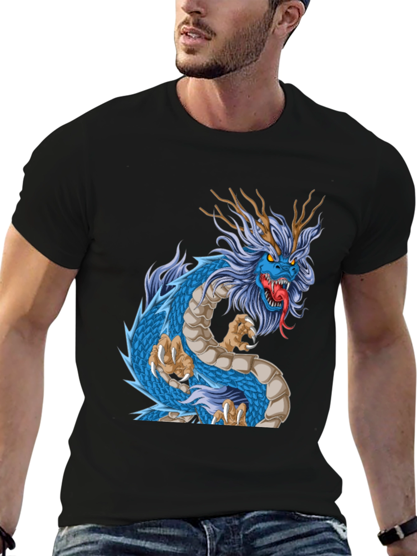 Black Dragon Graphic T-Shirt - Bold Style view 6