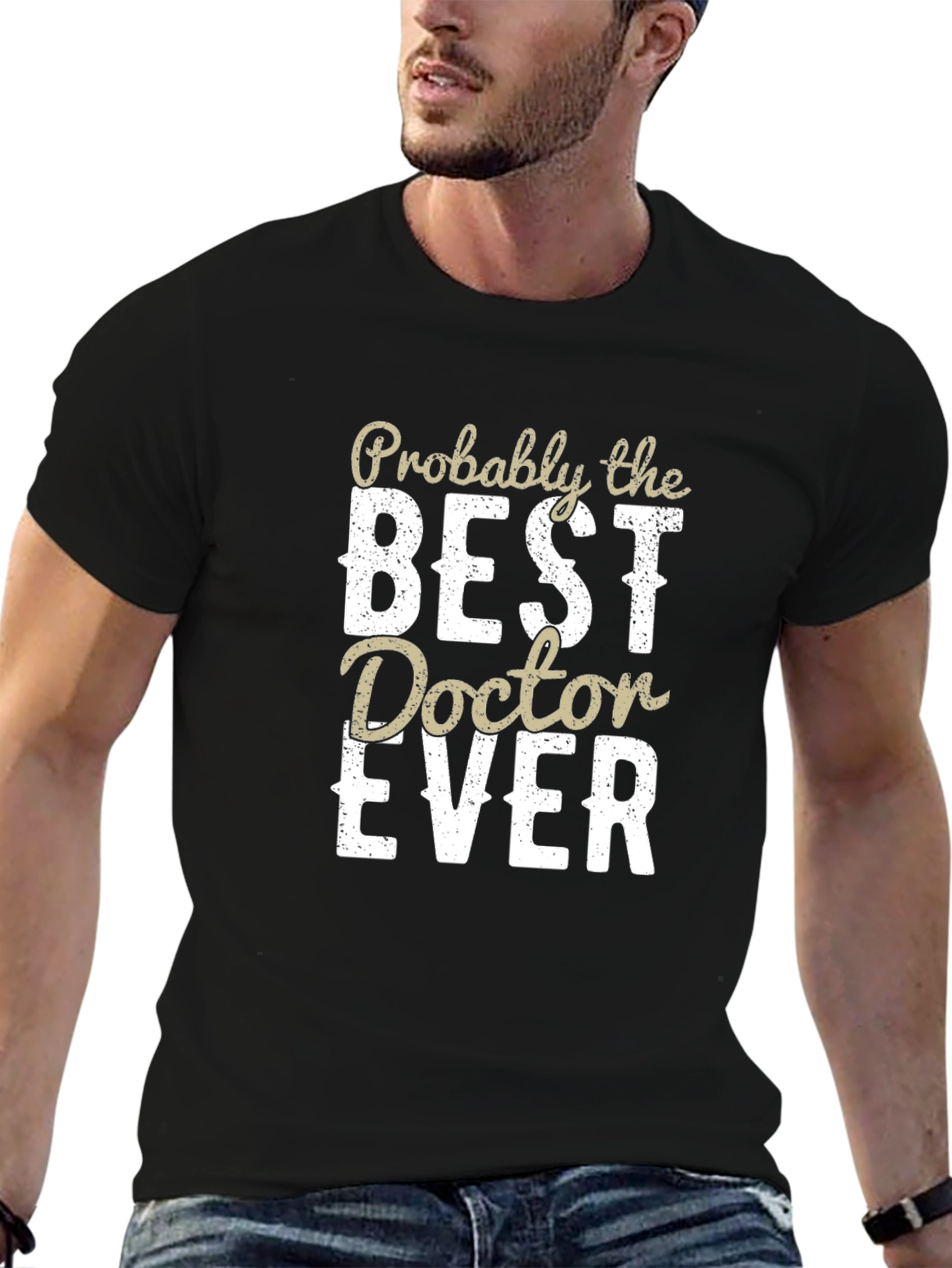 Black Best Doctor Ever T-Shirt - Funny Medical Apparel view 6