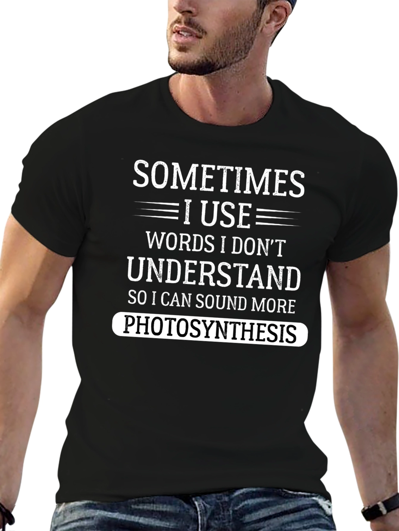 Black Funny Photosynthesis T-Shirt - Sarcastic Science Tee view 6