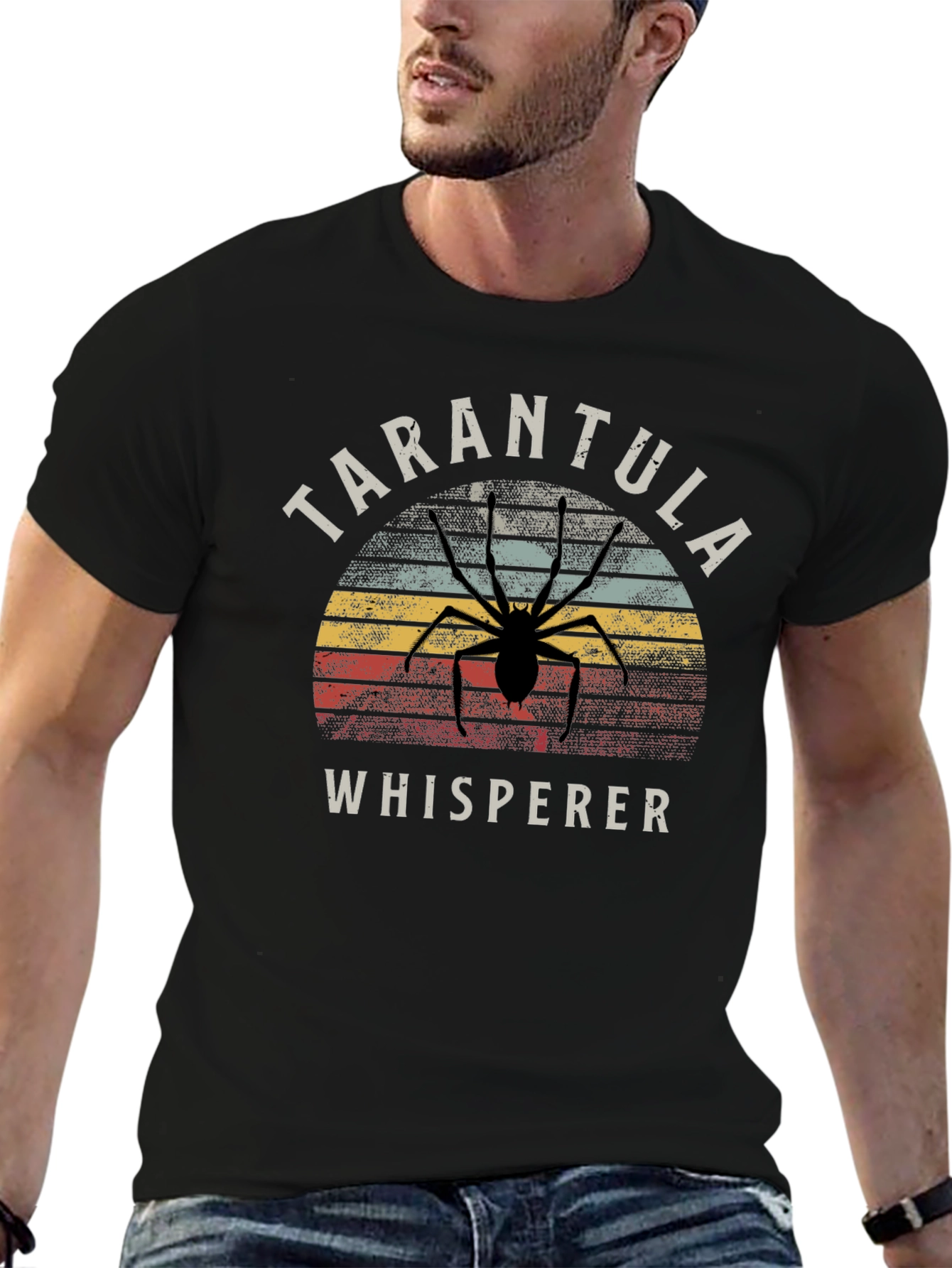 Black Tarantula Whisperer Vintage Graphic T-Shirt view 6