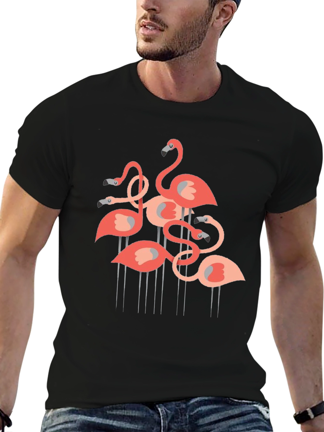 Black Flamingo Graphic Tee - Stylish & Fun! view 6