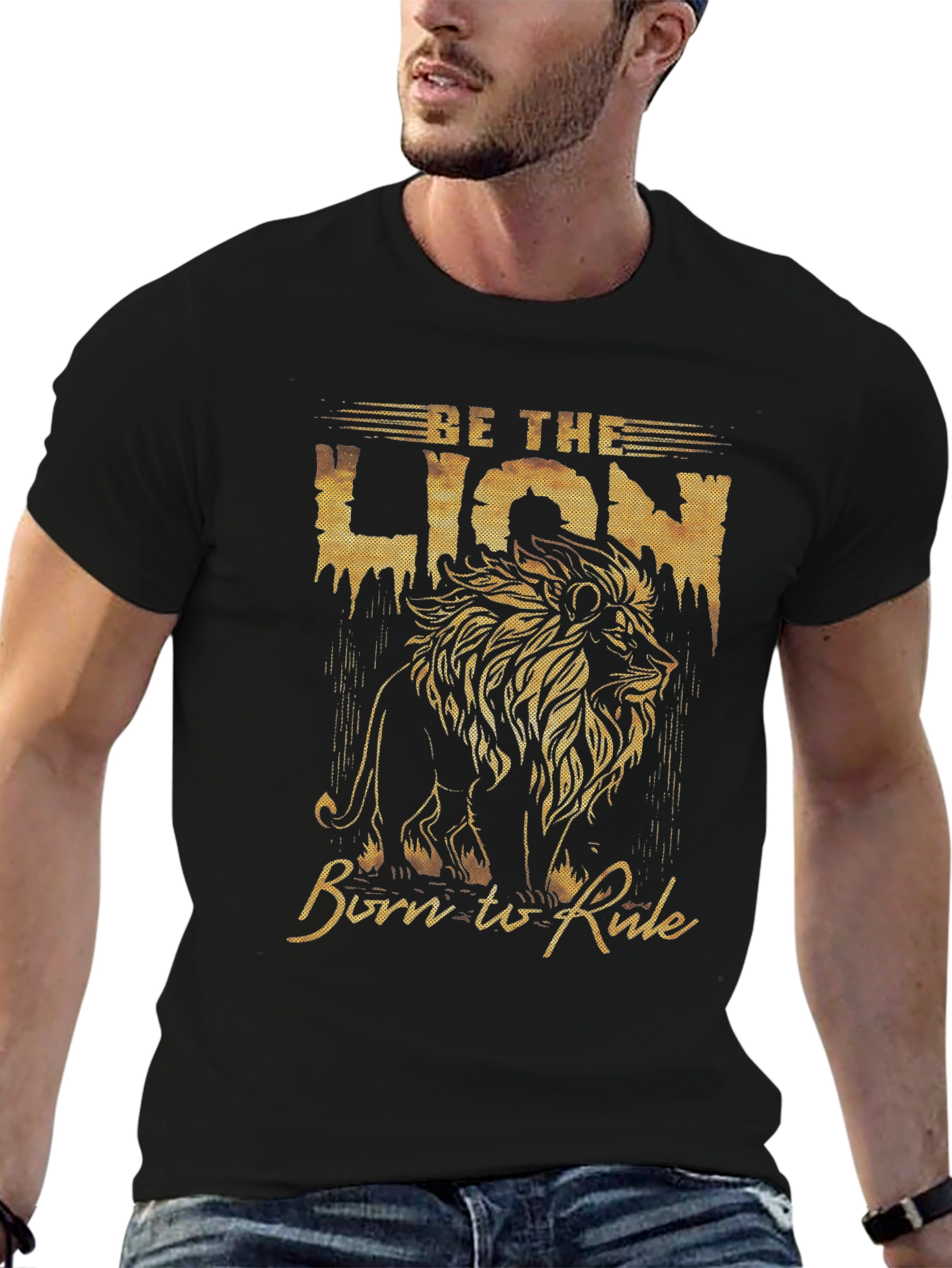 Black Be The Lion Black Graphic Tee view 6