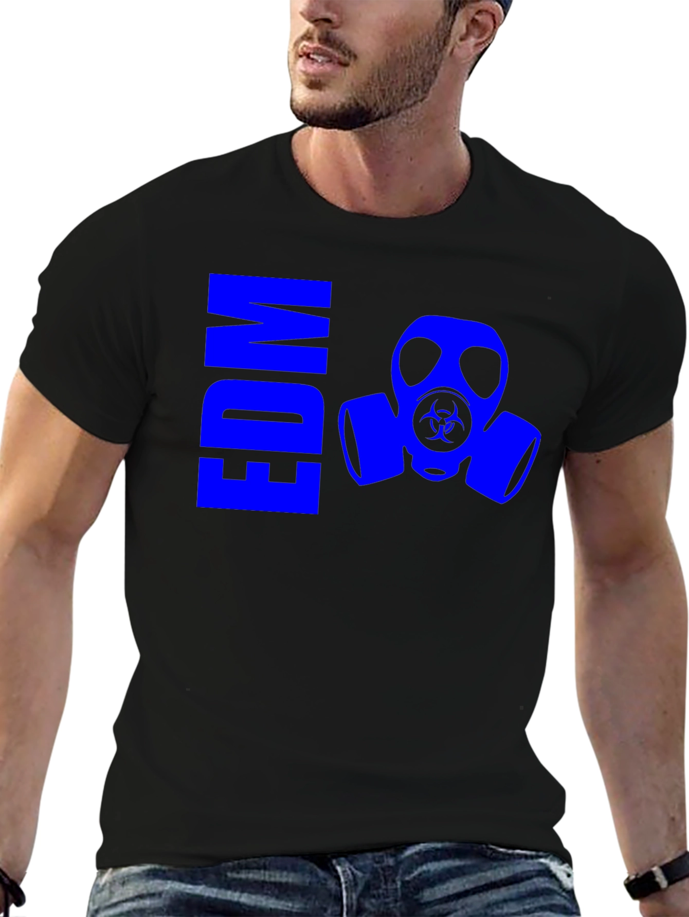 EDM Gas Mask Graphic Tee - Cool Black T-Shirt - 6