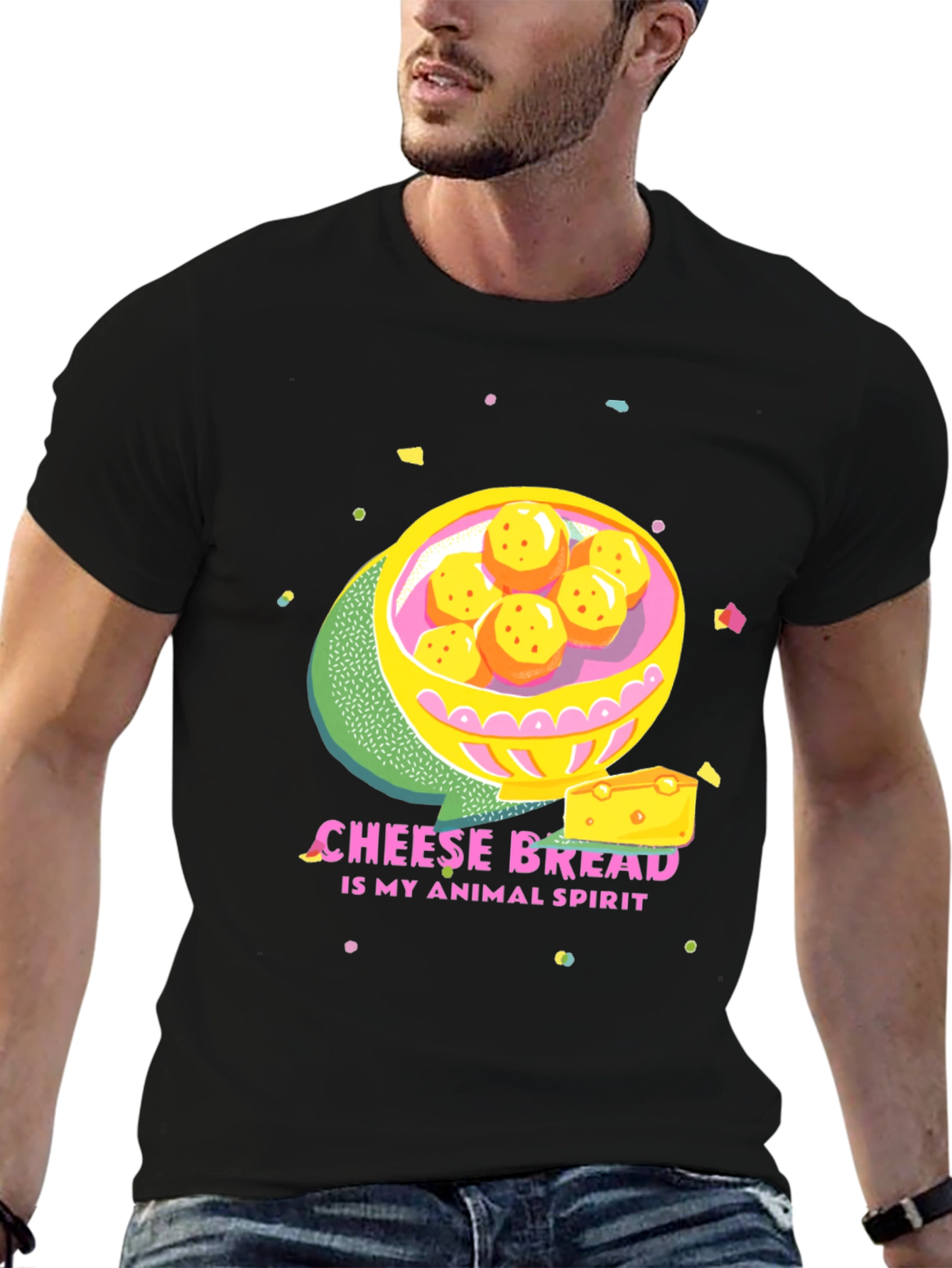 Black Cheese Bread Animal Spirit Graphic Tee view 6