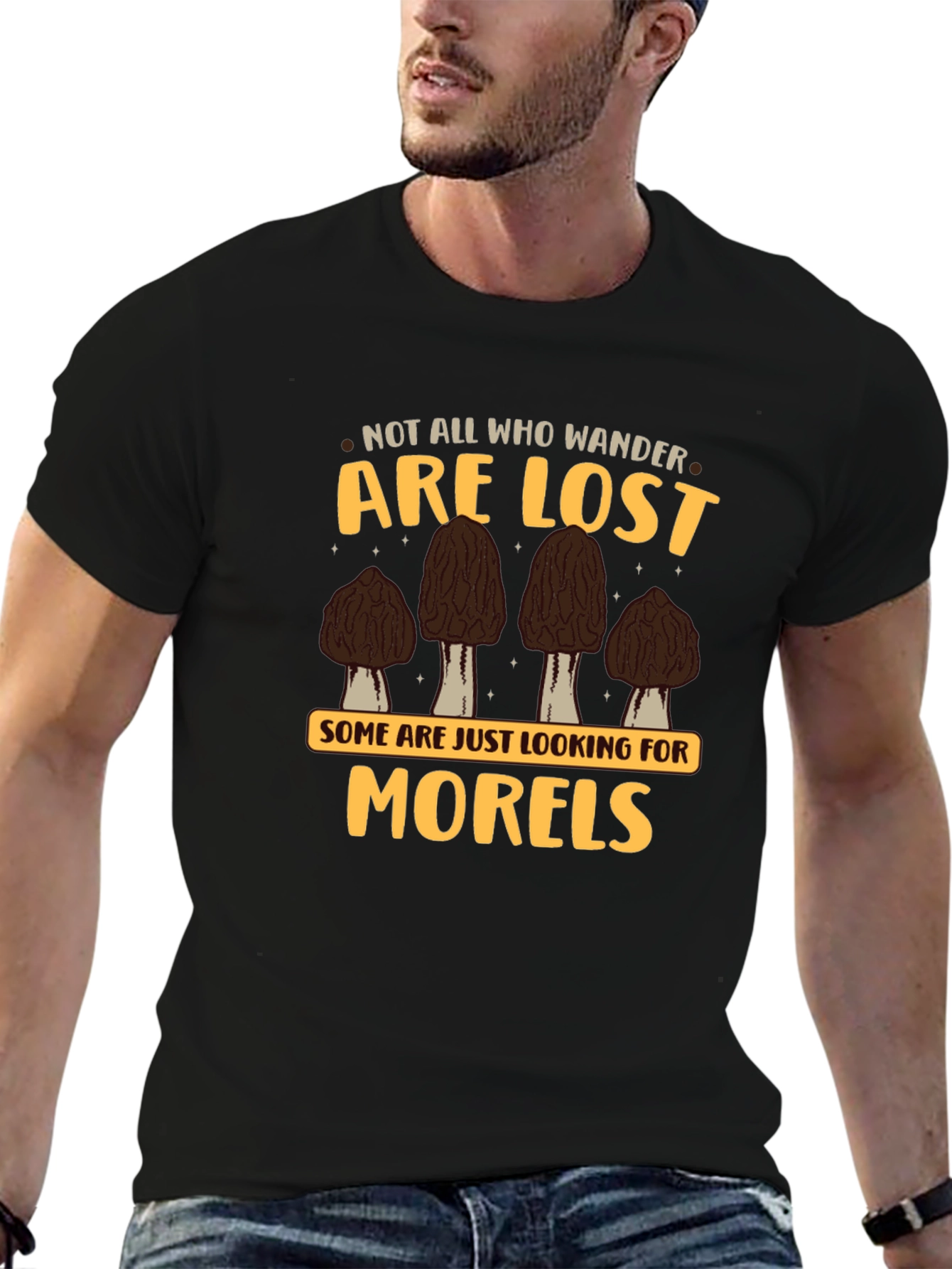 Black Morels T-Shirt - Not All Who Wander Are Lost view 6