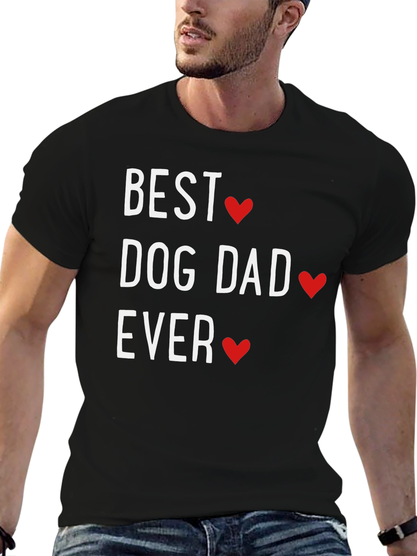 Black Best Dog Dad Ever T-Shirt view 6