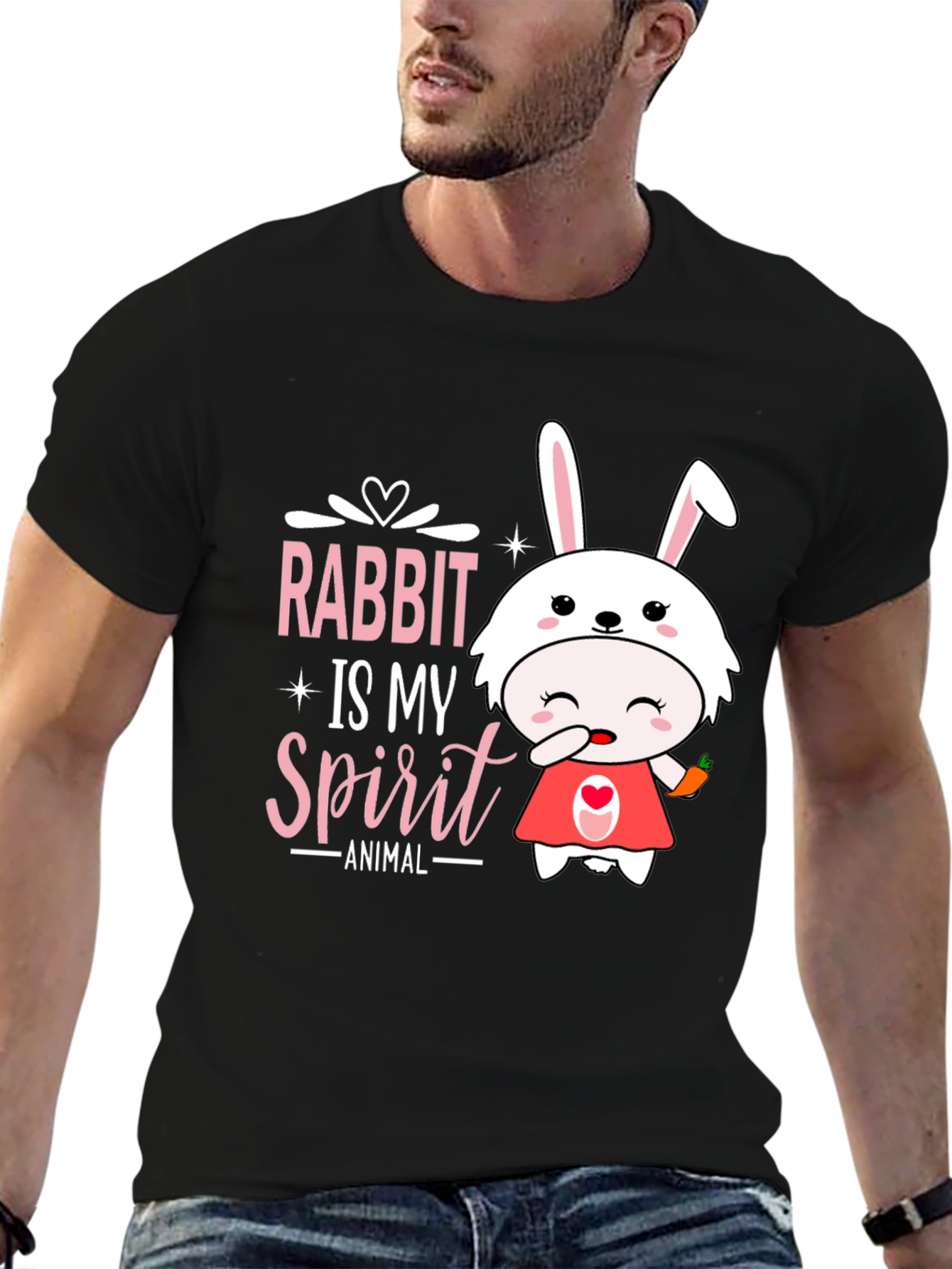 Black Rabbit Is My Spirit Animal T-Shirt view 6