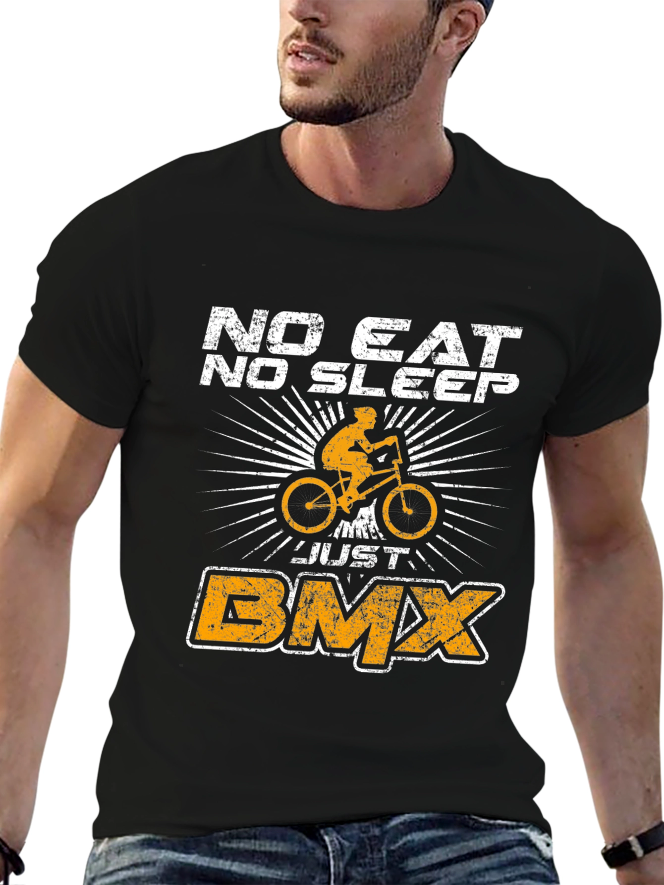 Black No Eat No Sleep Just BMX T-Shirt view 6