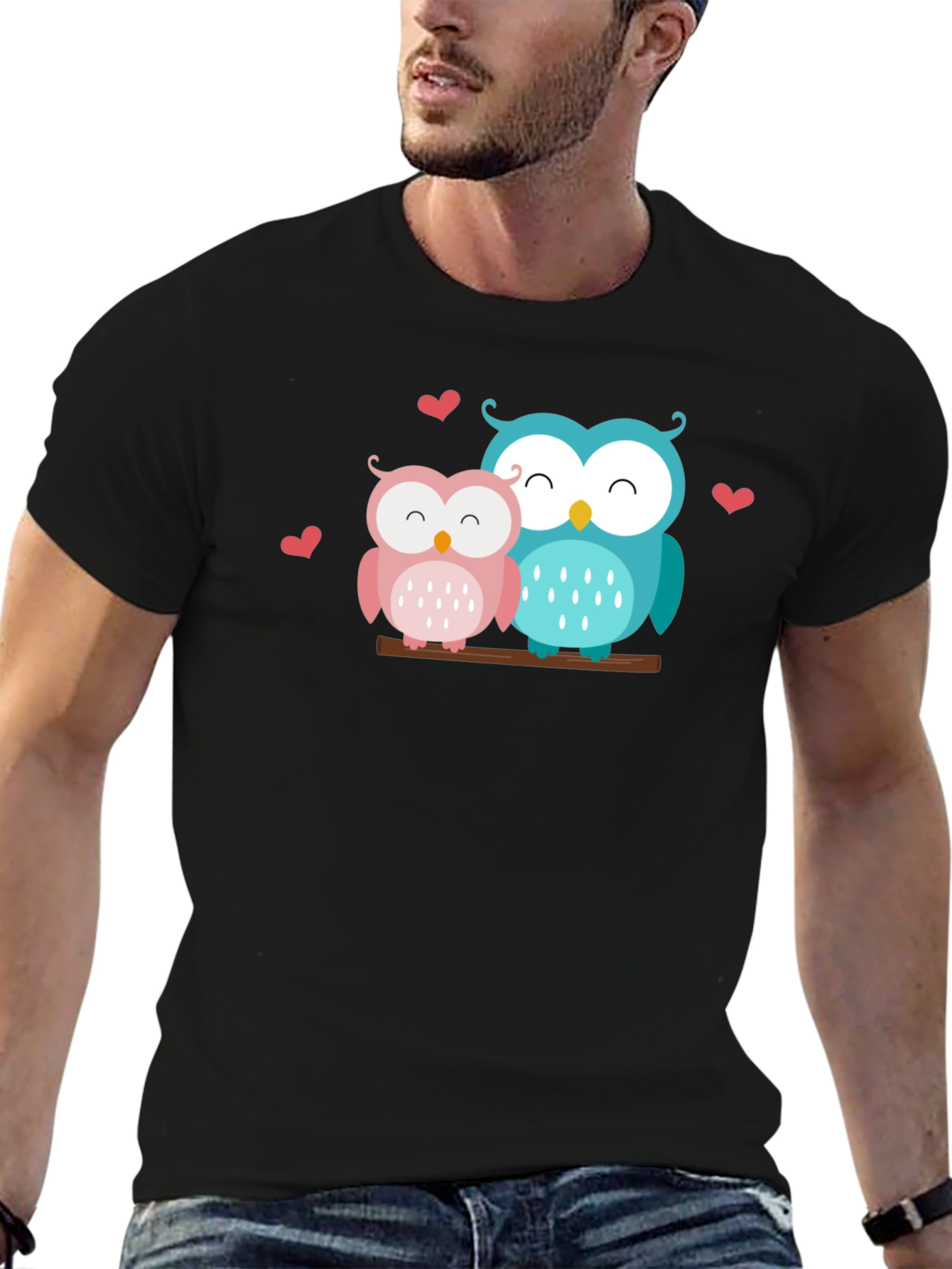 Black Owl Love T-Shirt view 6