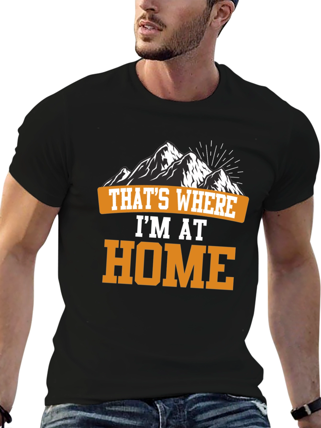 Black That's Where I'm At Home Mountain T-Shirt view 6