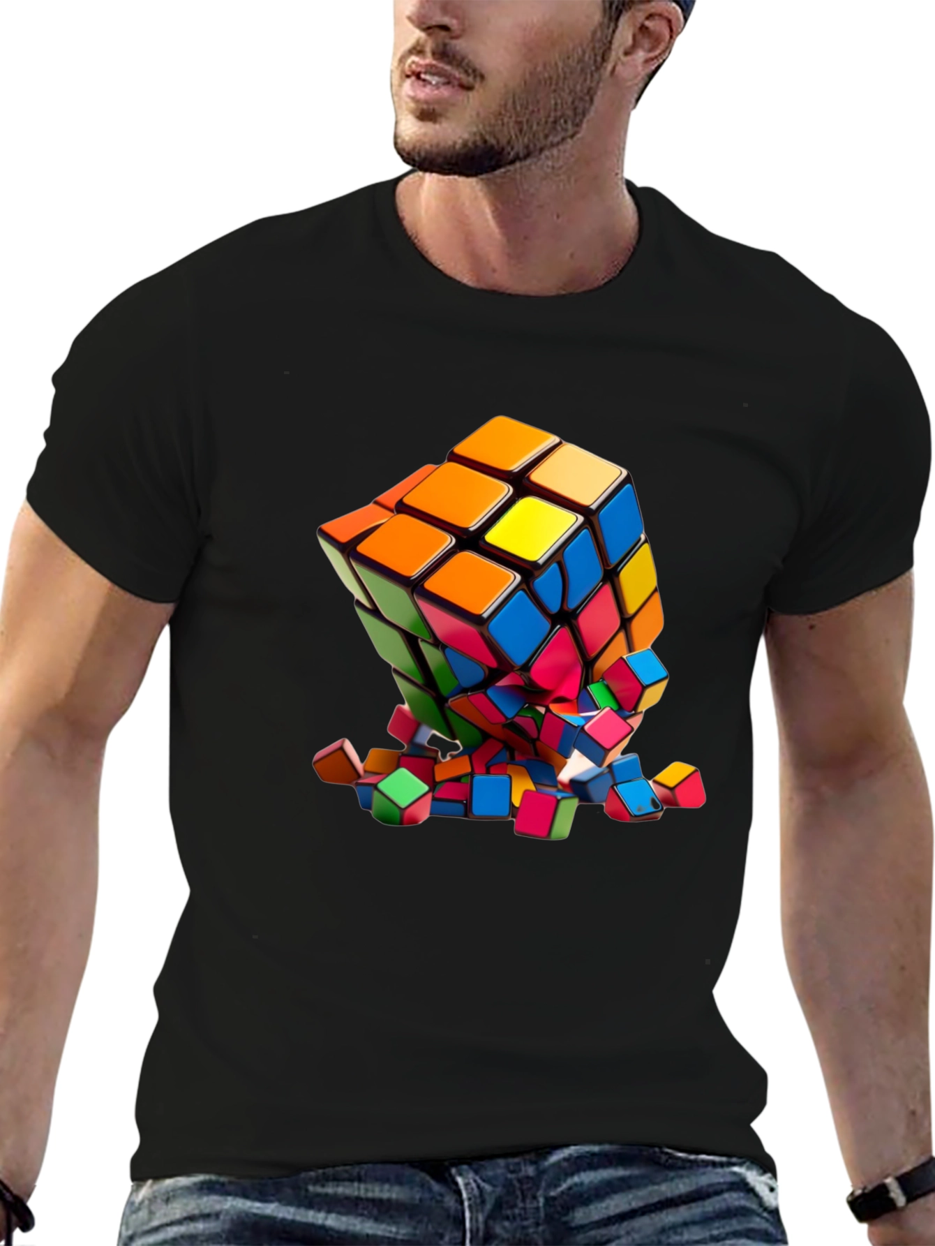 Exploding Rubik's Cube Graphic Tee - 6