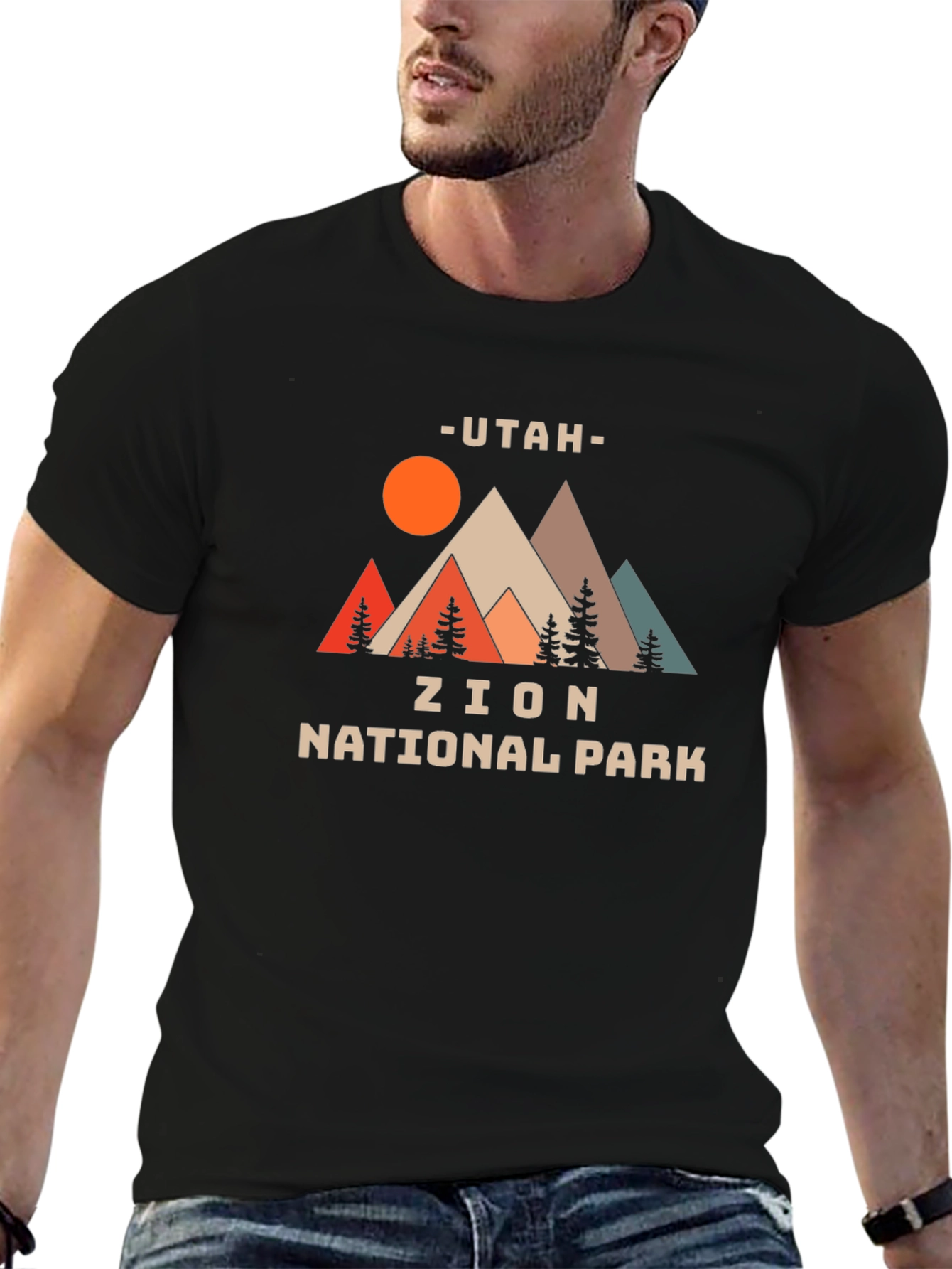 Black Utah Zion National Park Graphic T-Shirt view 6