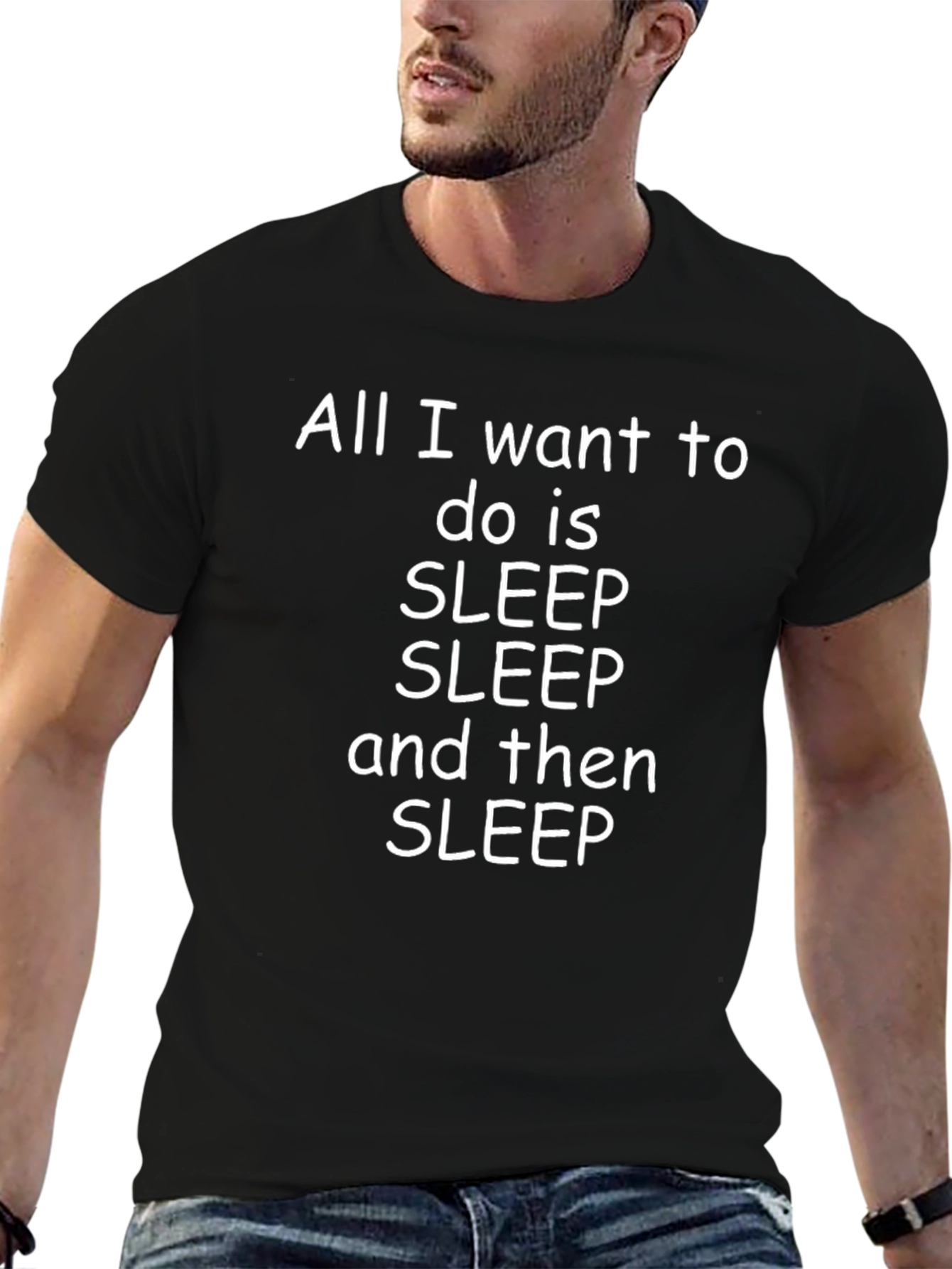 Black Sleep T-Shirt - Funny Graphic Tee view 6