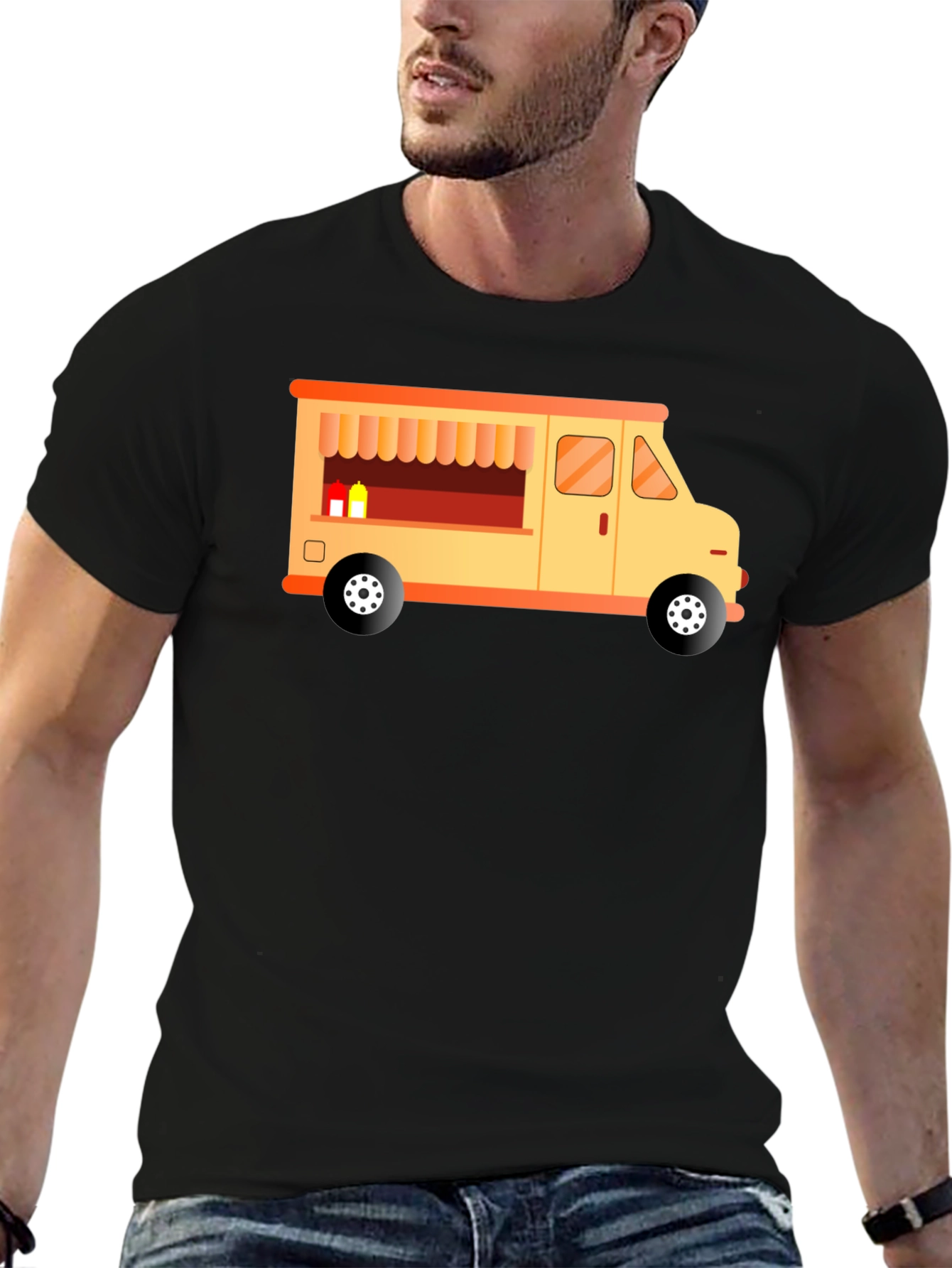 Black Food Truck Graphic Tee - Black view 6