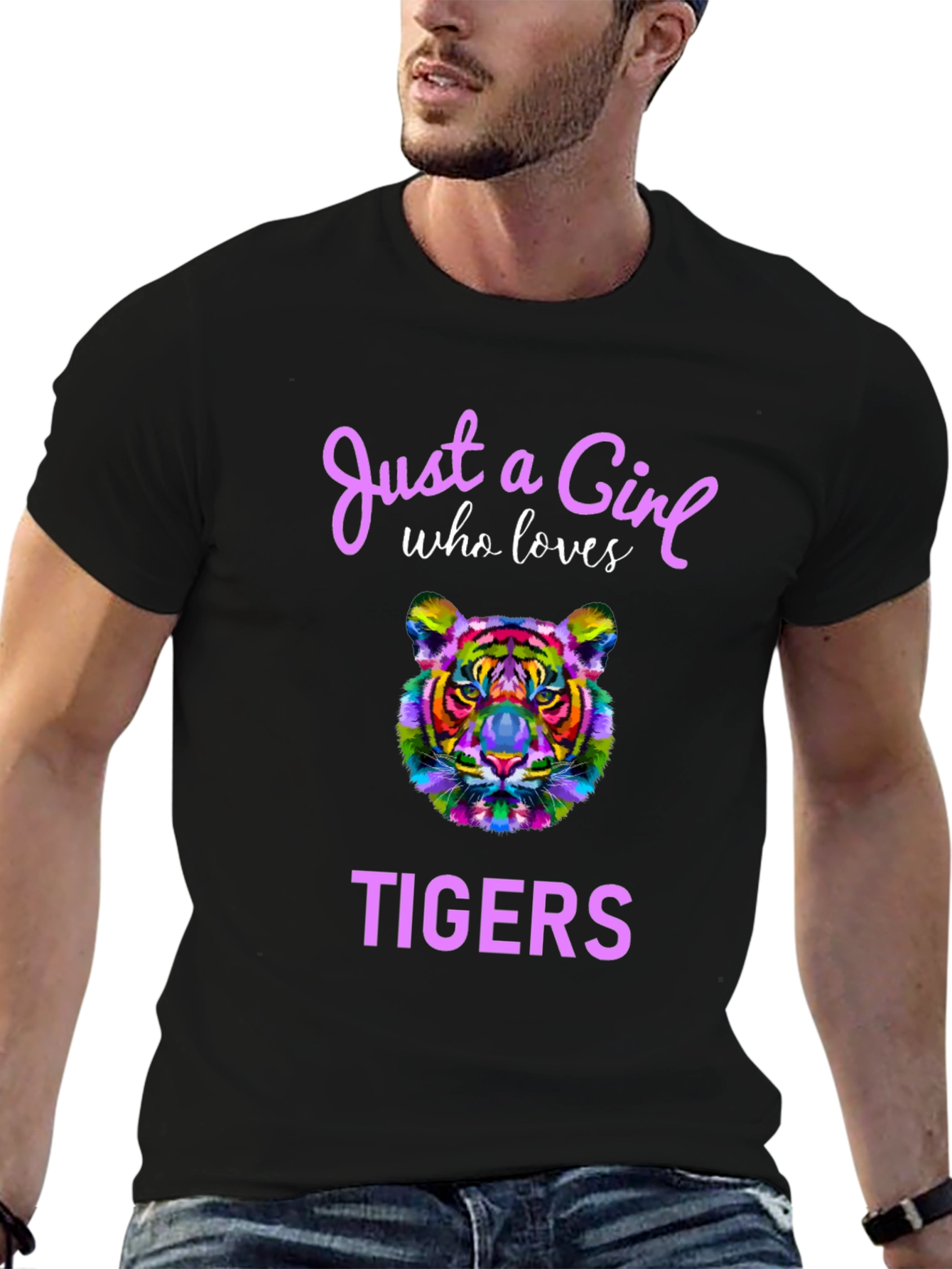 Black Girl Who Loves Tigers T-Shirt view 6