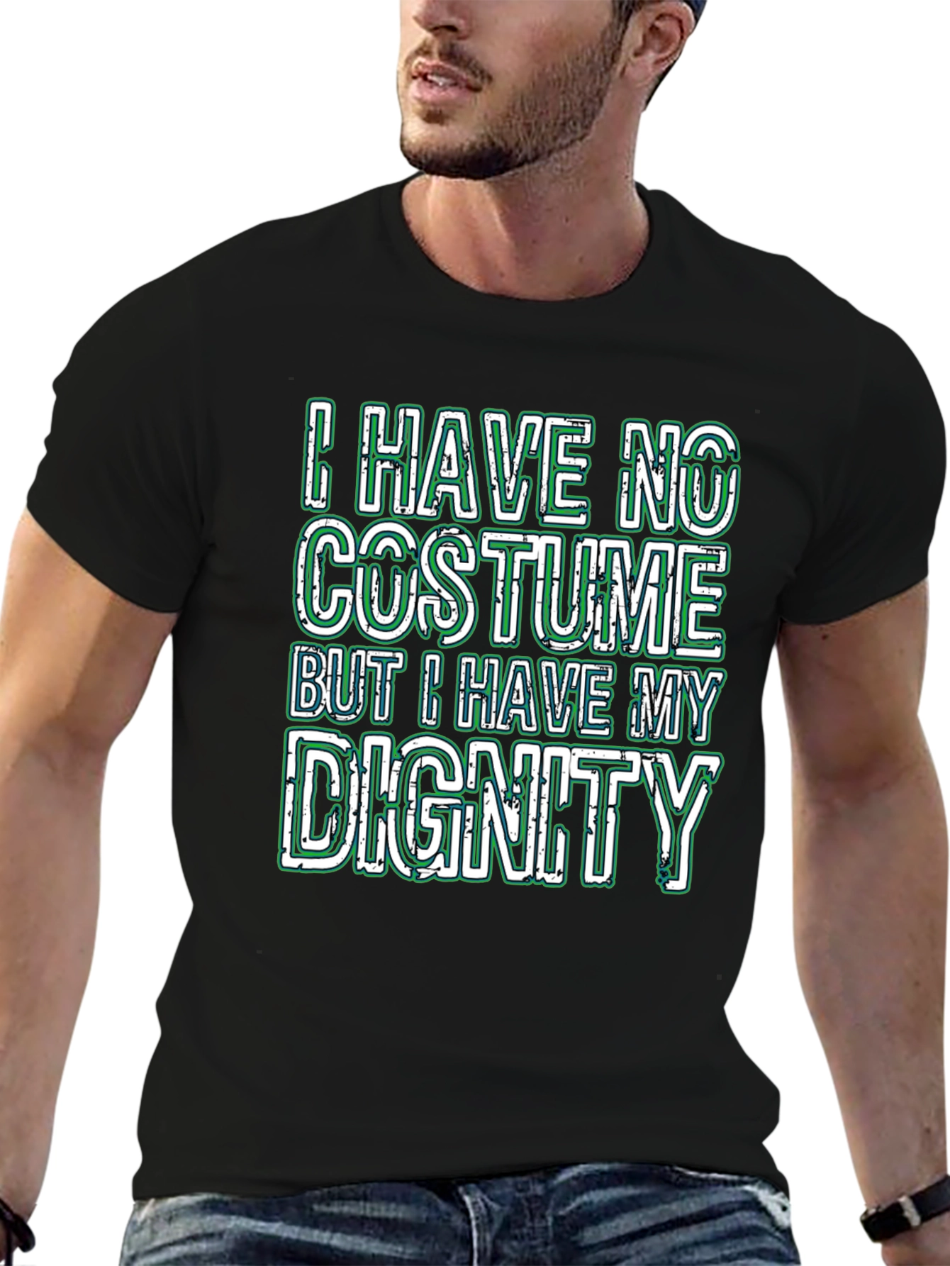 Black Funny "I Have No Costume" Graphic T-Shirt view 6