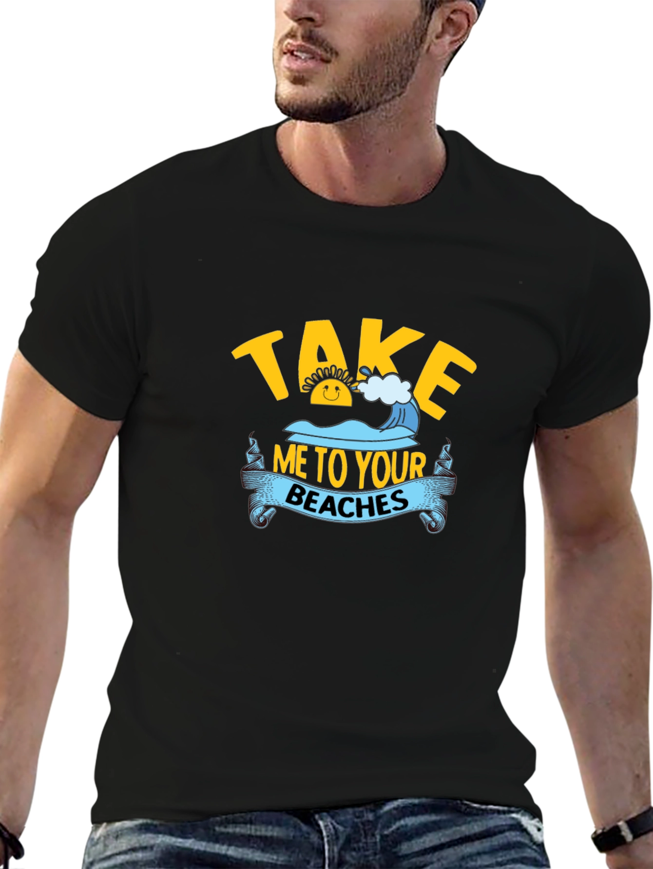 Black Take Me to Your Beaches Black T-Shirt view 6