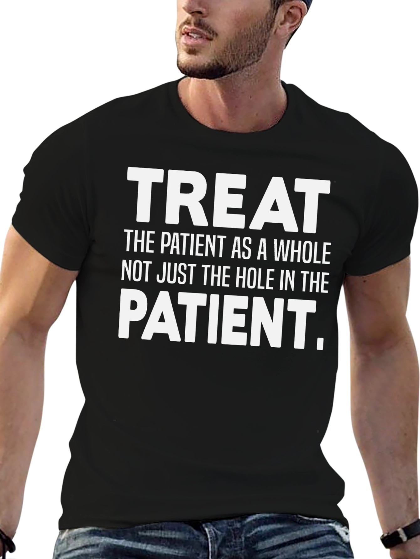 Black Treat The Patient T-Shirt view 6