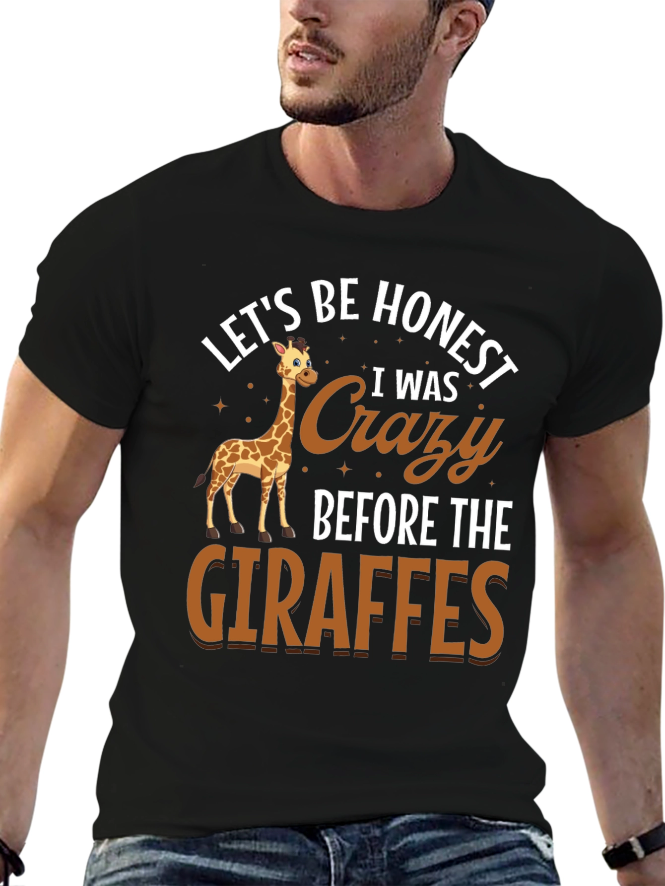 Black Crazy About Giraffes Tee view 6