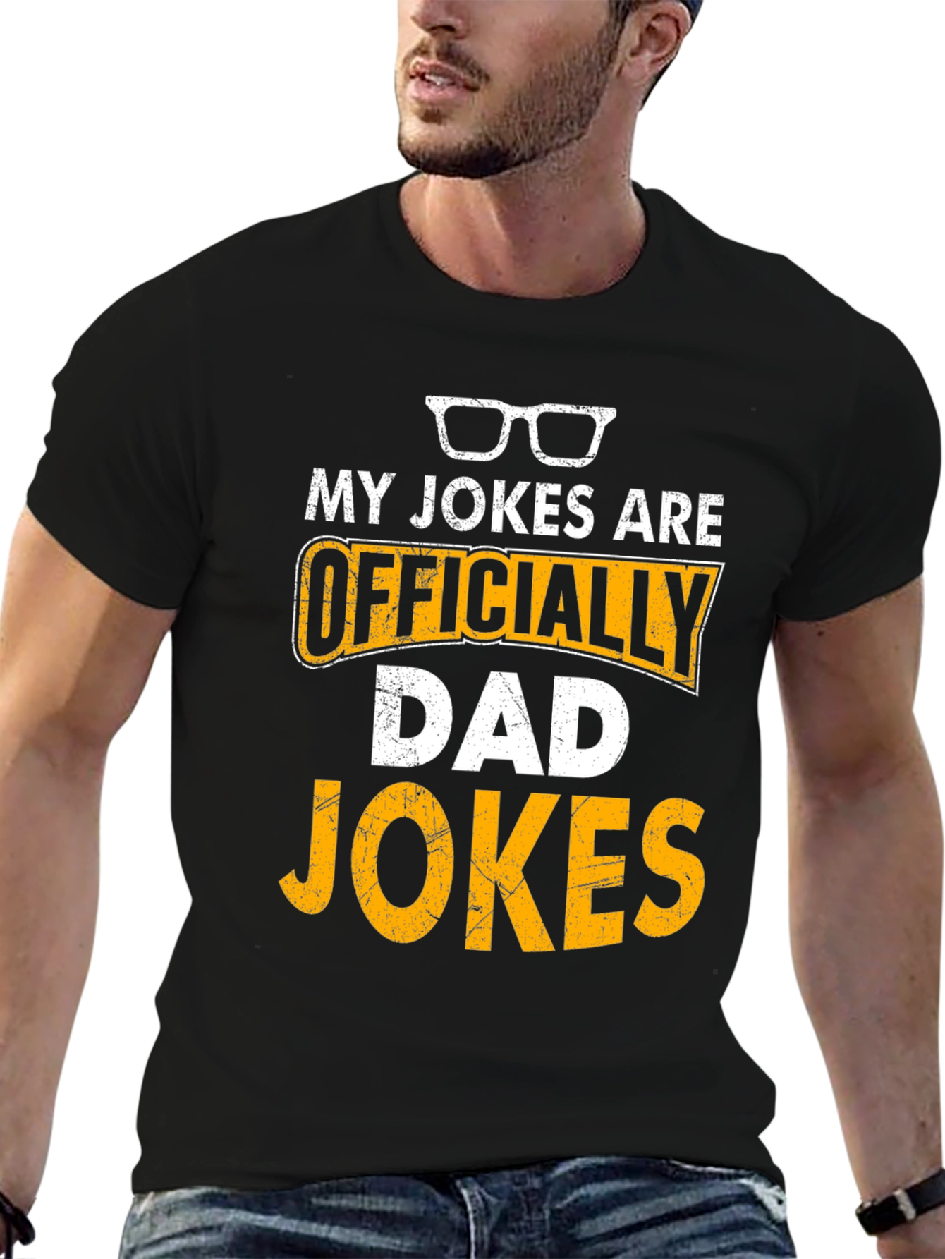 Black Officially Dad Jokes T-Shirt Funny Fathers Day Gift view 6