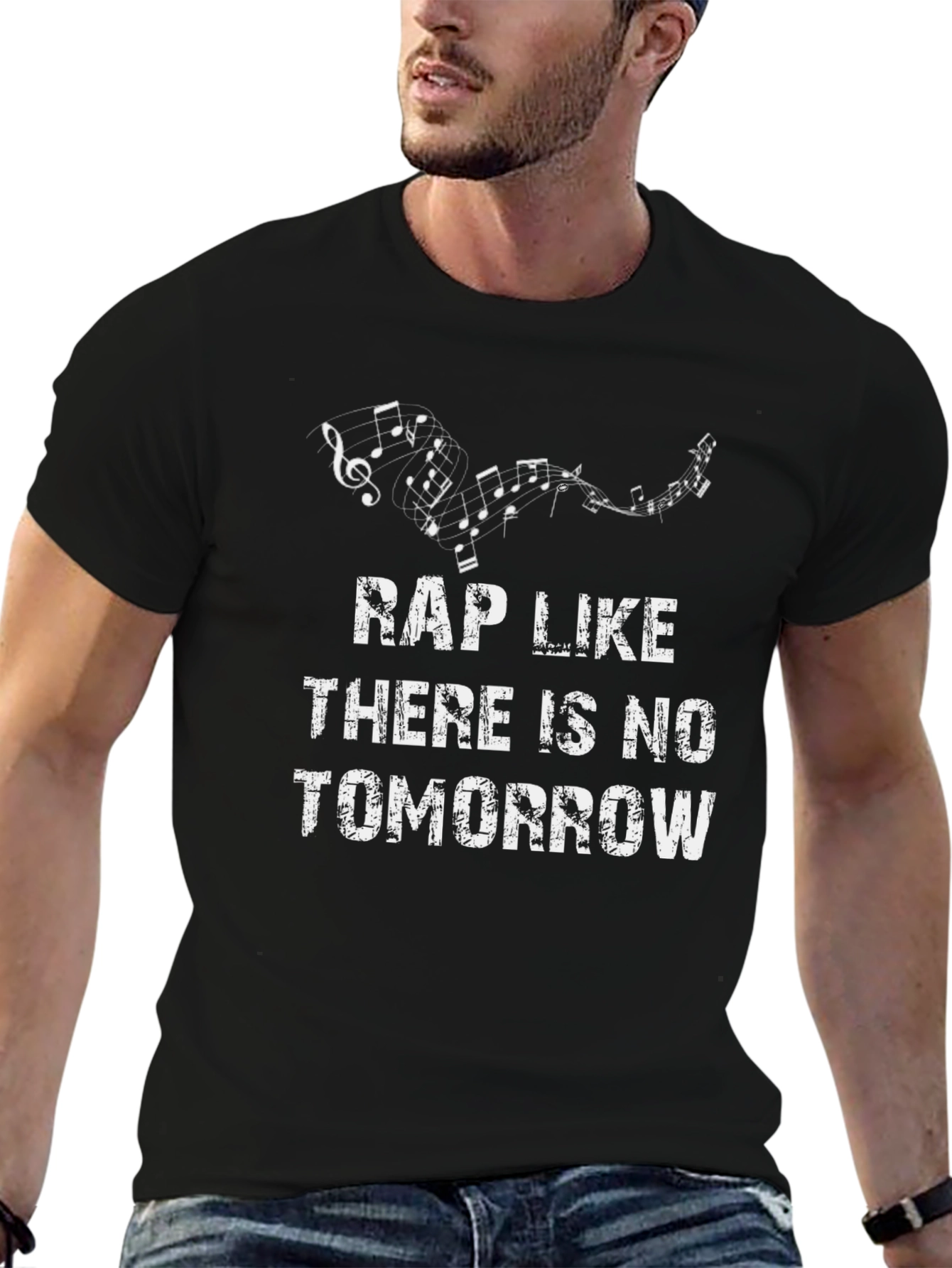 Black Rap Like There Is No Tomorrow Black Graphic Tee view 6