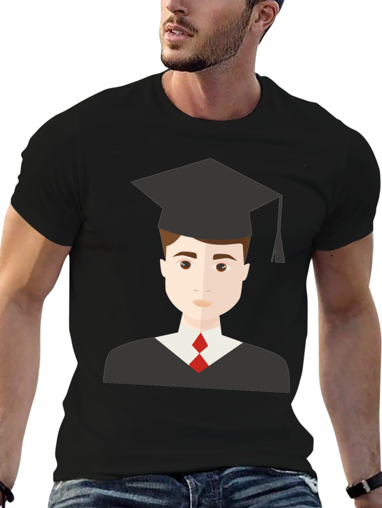 Black Graduation Graphic Tee - Black T-Shirt view 6
