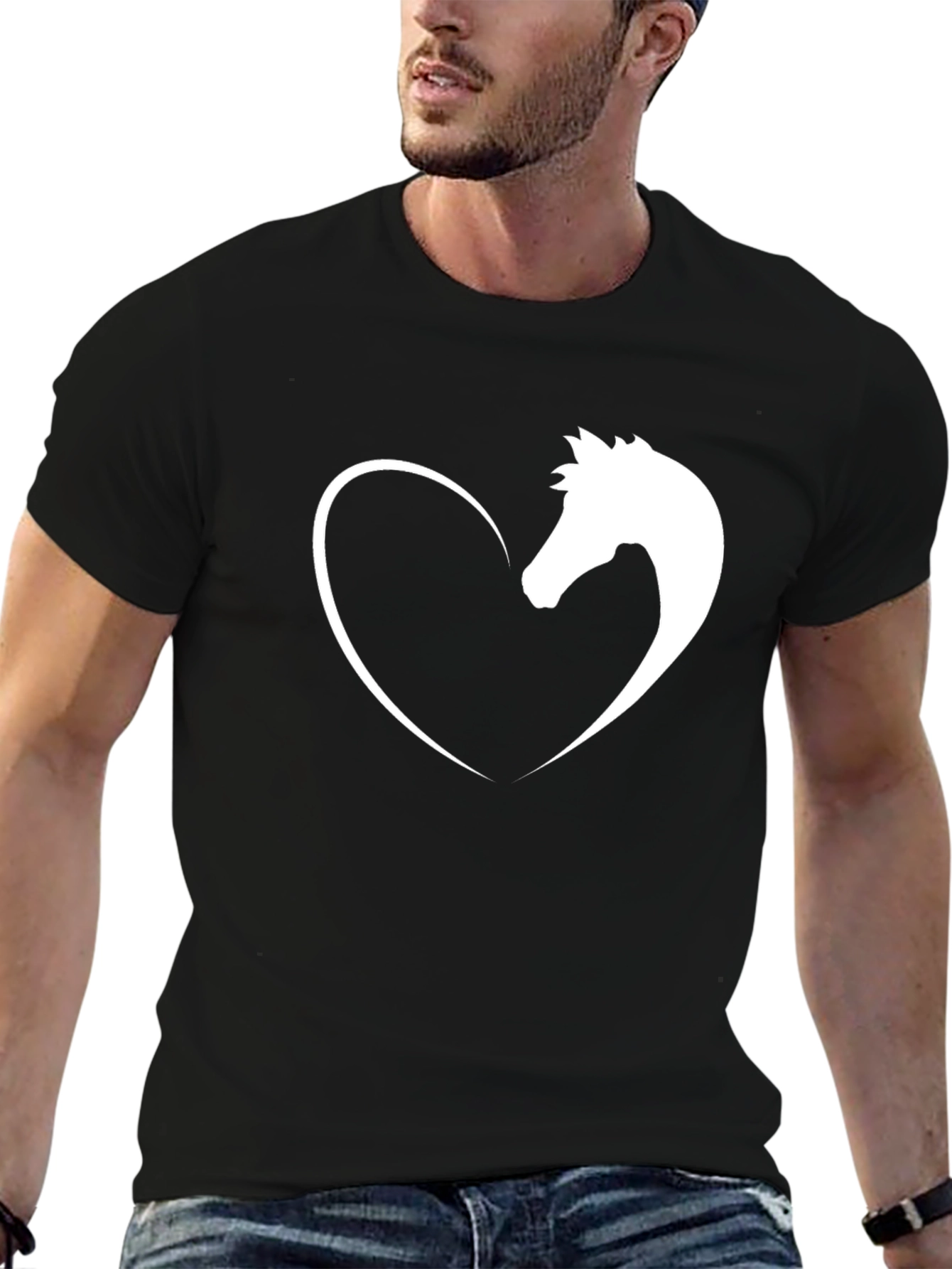 Black Horse Heart Graphic Tee - Black view 6