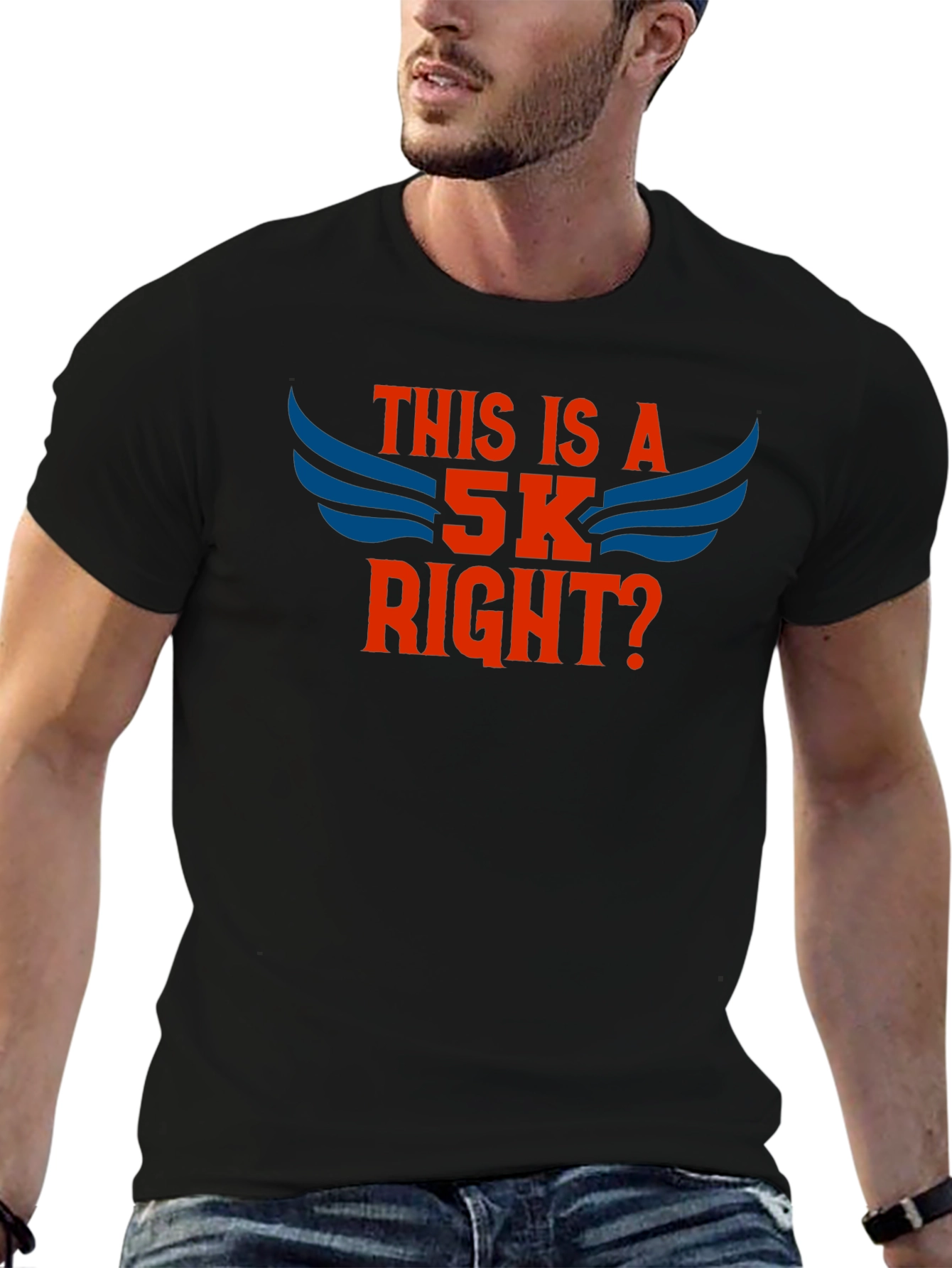 Black This Is A 5K, Right? T-Shirt view 6