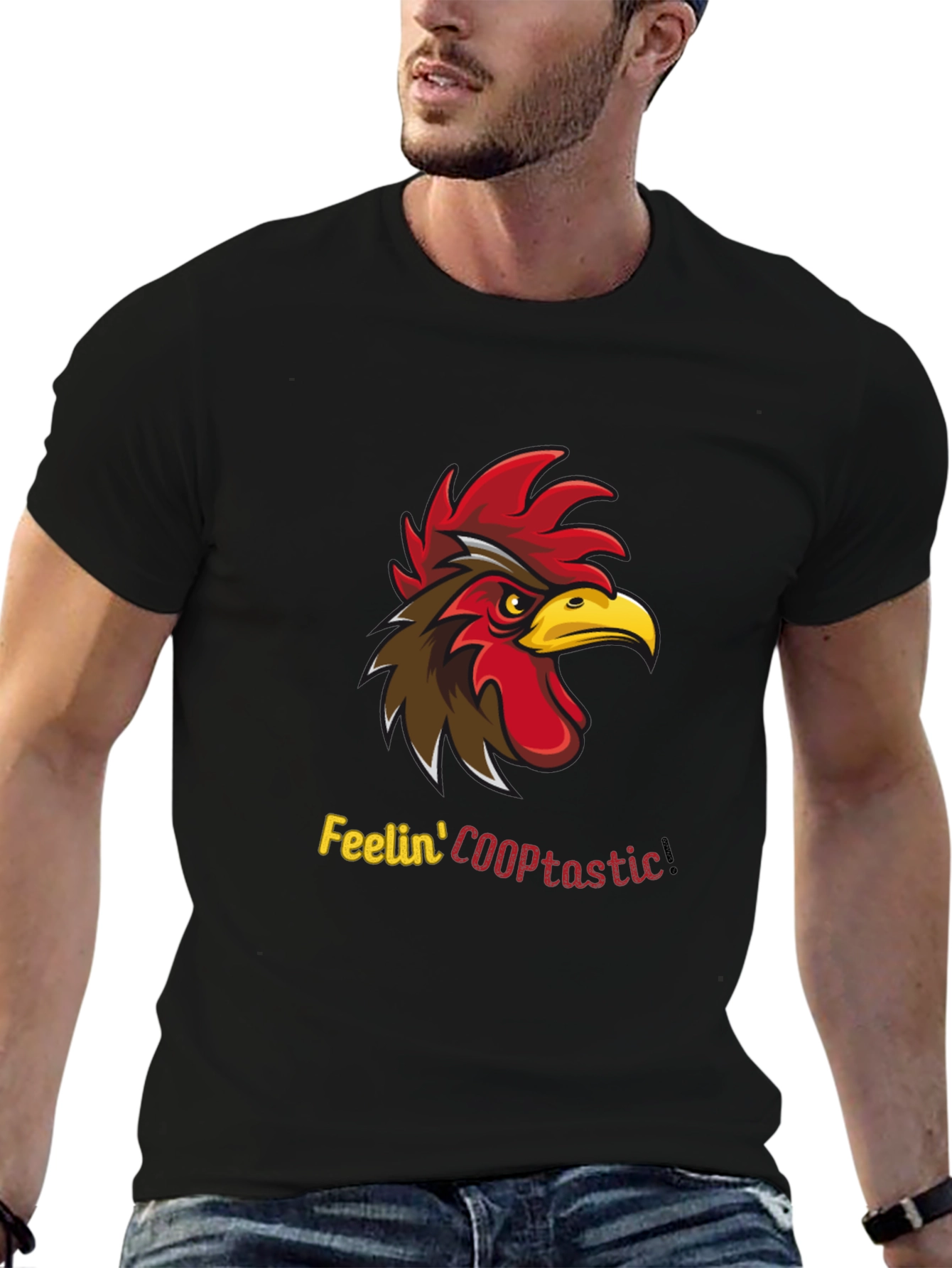 Black Feelin' COOPtastic Rooster Graphic T-Shirt view 6