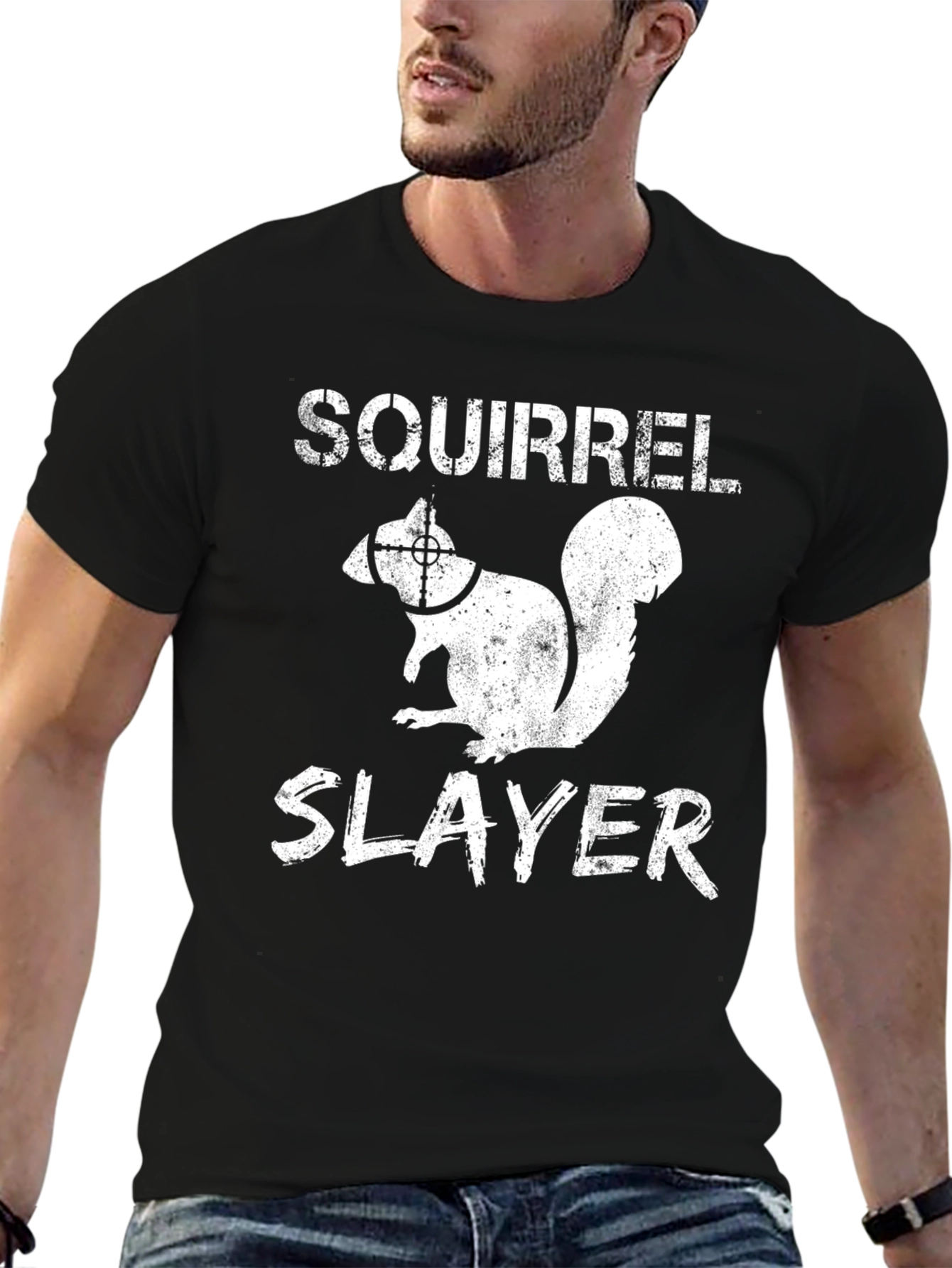 Black Squirrel Slayer Graphic Tee - Hunting Humor view 6