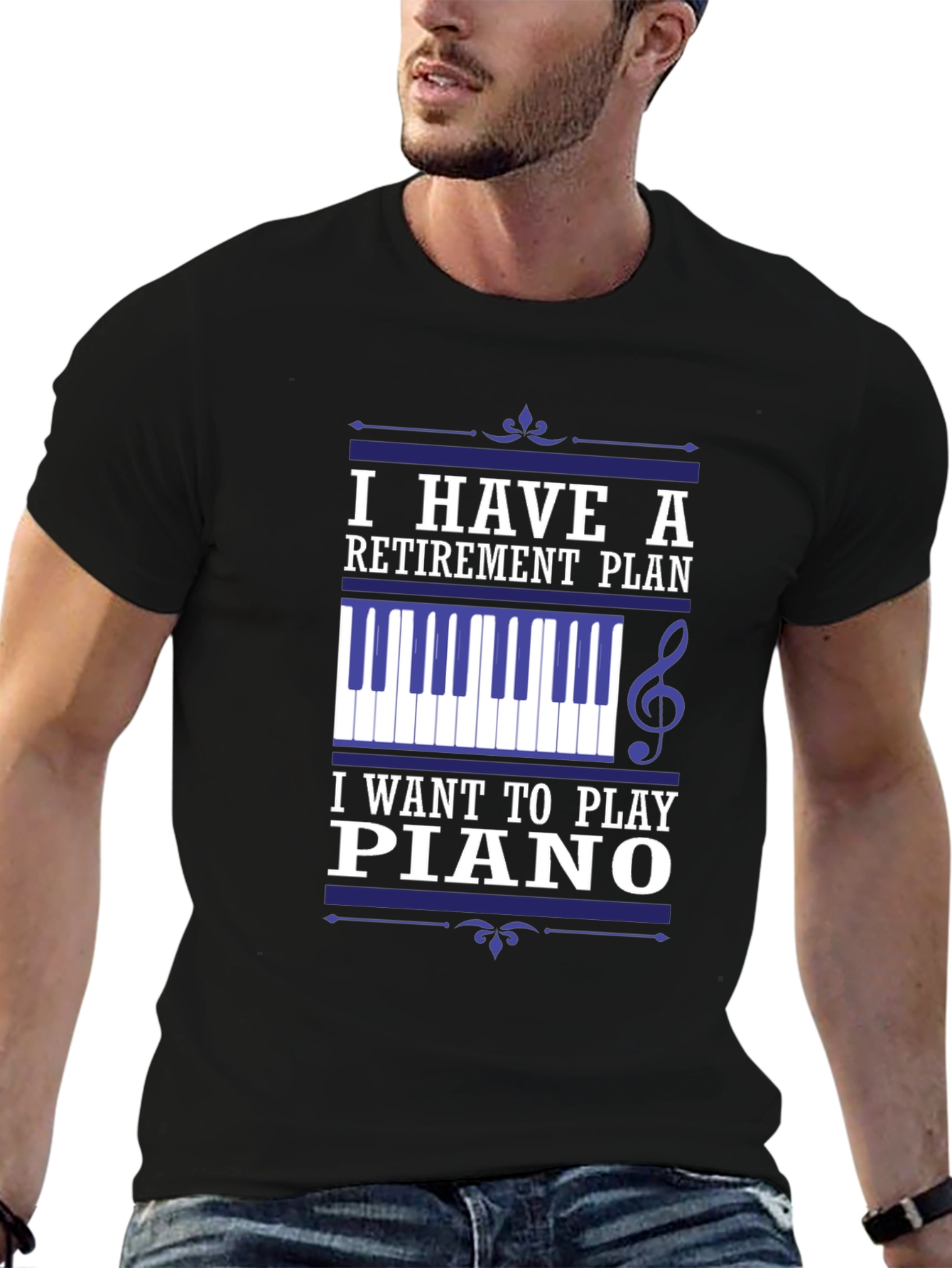 Black Retirement Plan Piano T-Shirt - Musician Gift view 6