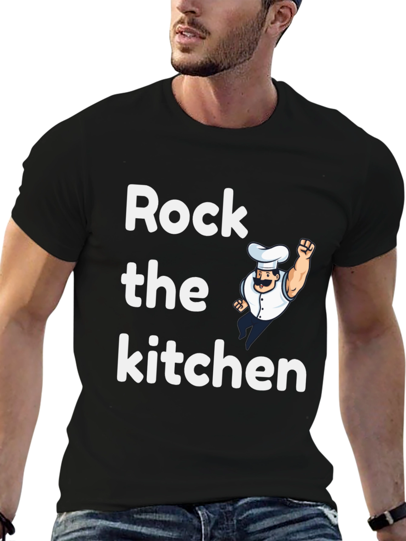 Black Rock the Kitchen T-Shirt Chef Design view 6