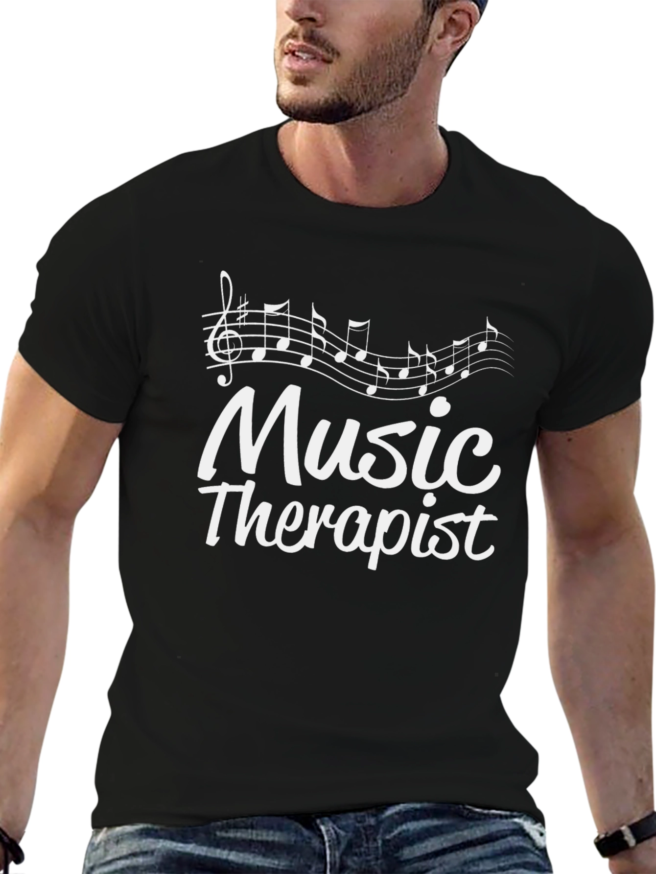 Music Therapist Graphic T-Shirt - Black - 6