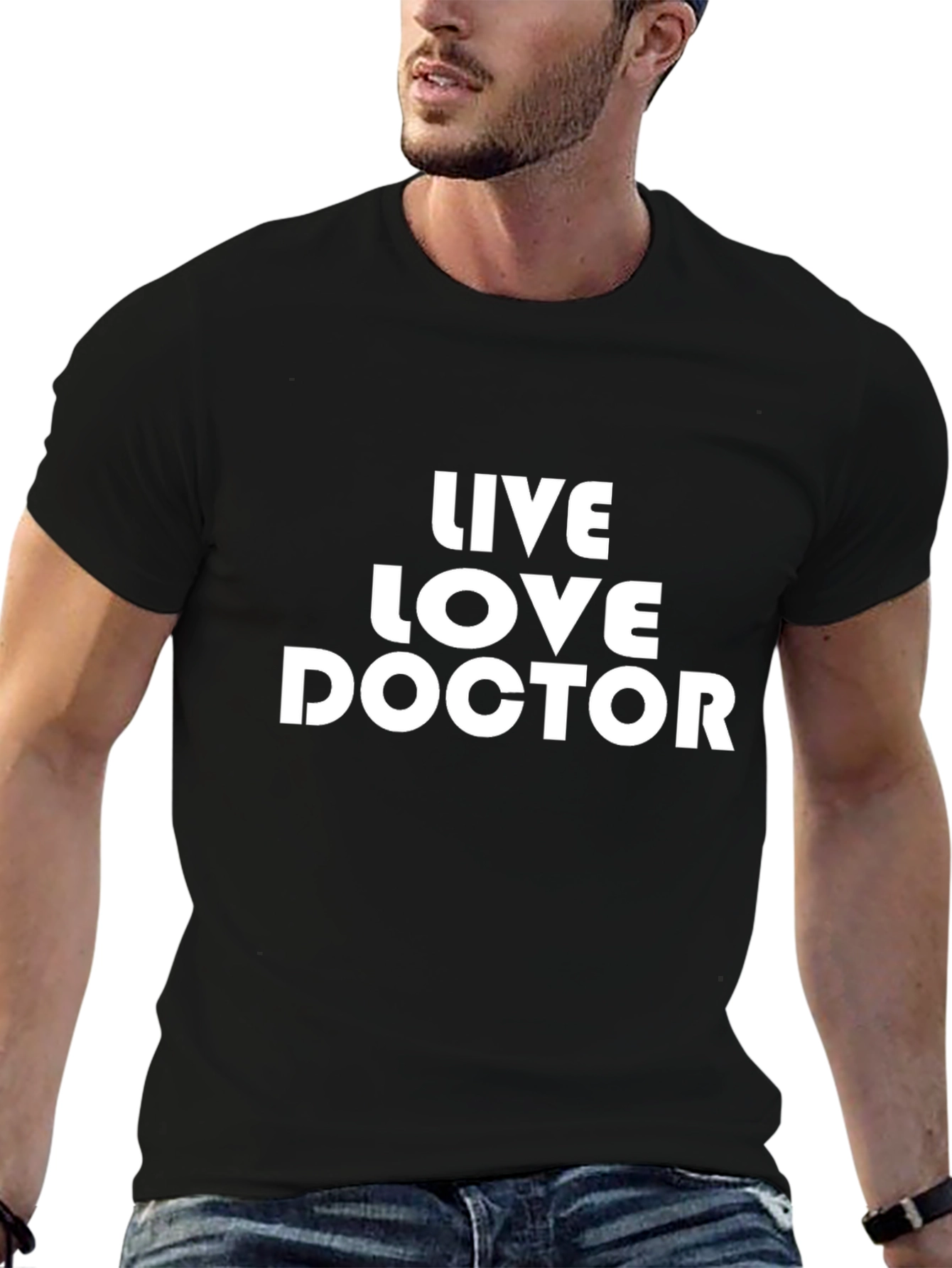 Black Live Love Doctor Black T-Shirt view 6