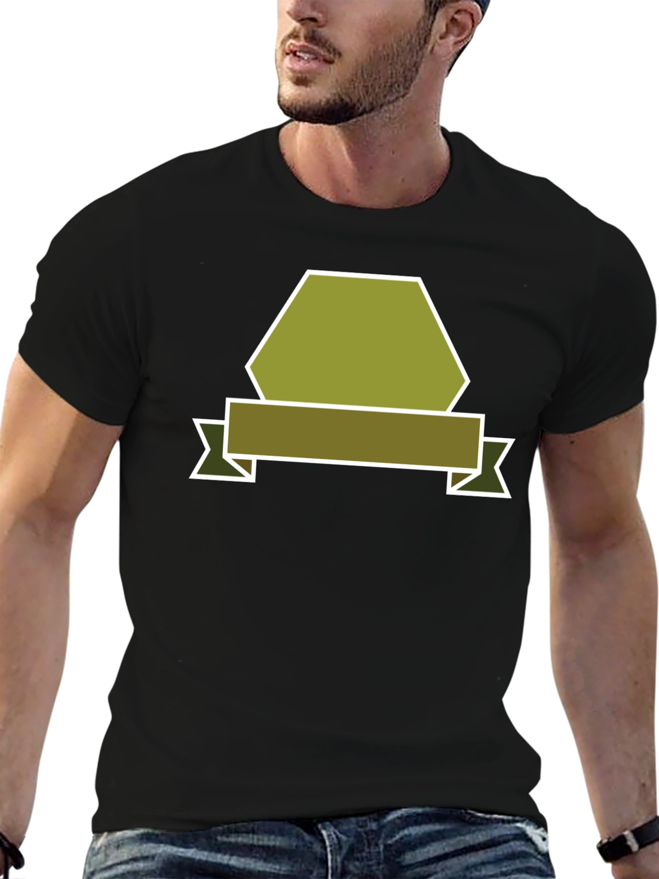 Black Olive Badge Graphic Tee - Modern Casual Style view 6