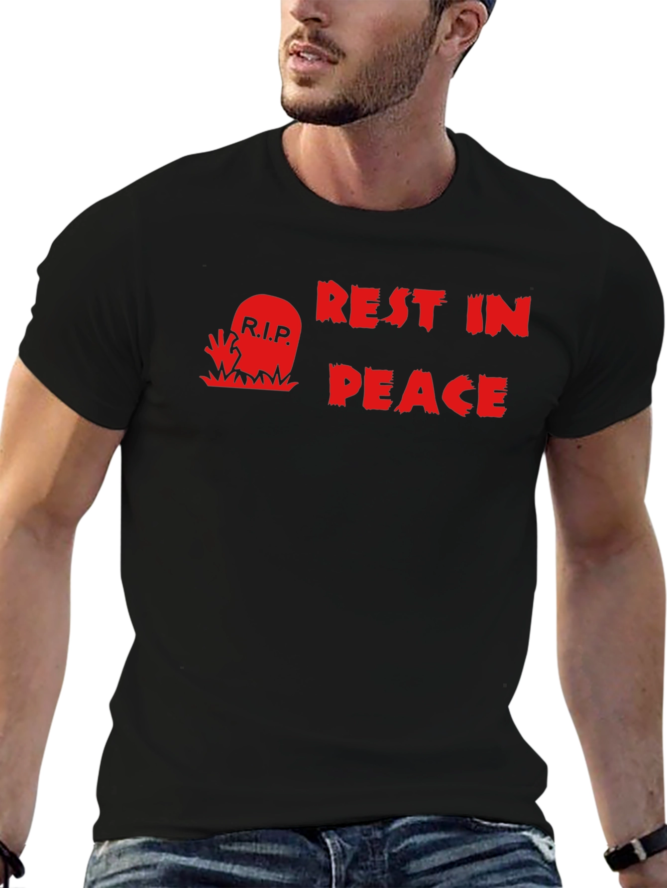 Black Rest In Peace Graphic Tee - Black T-Shirt view 6