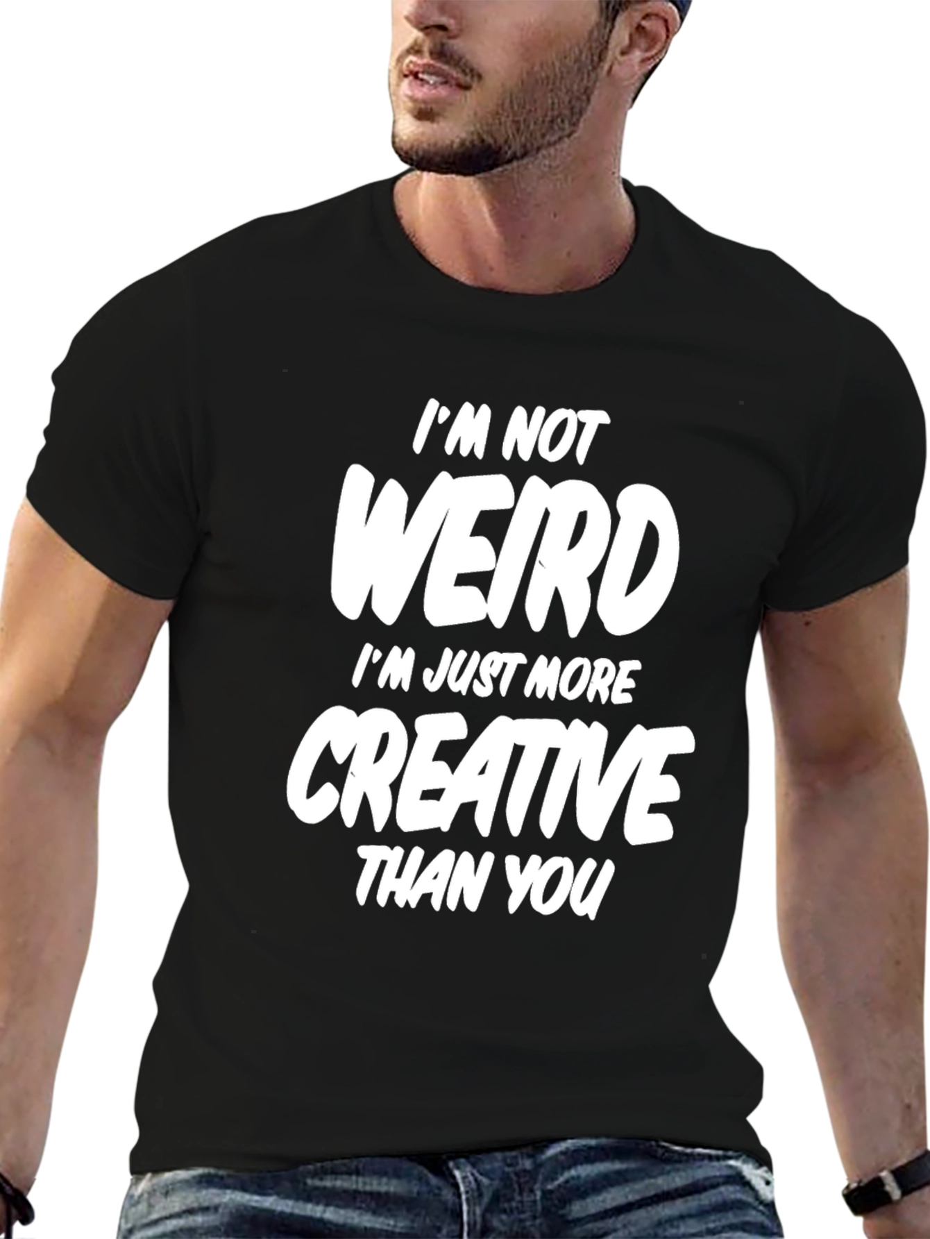 Black Funny Creative Statement Black T-Shirt view 6